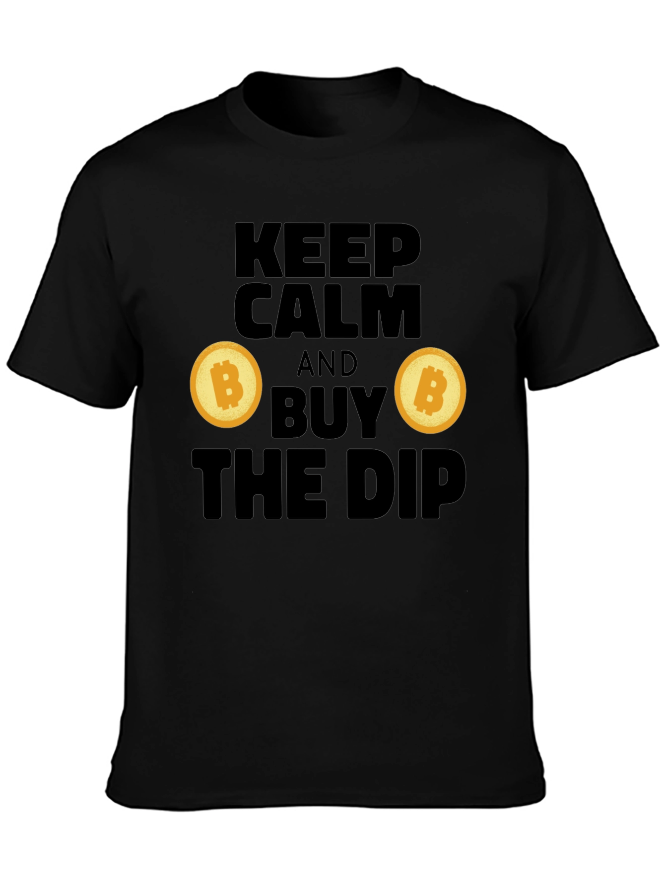 Black Keep Calm and Buy the Dip Crypto T-Shirt view 3