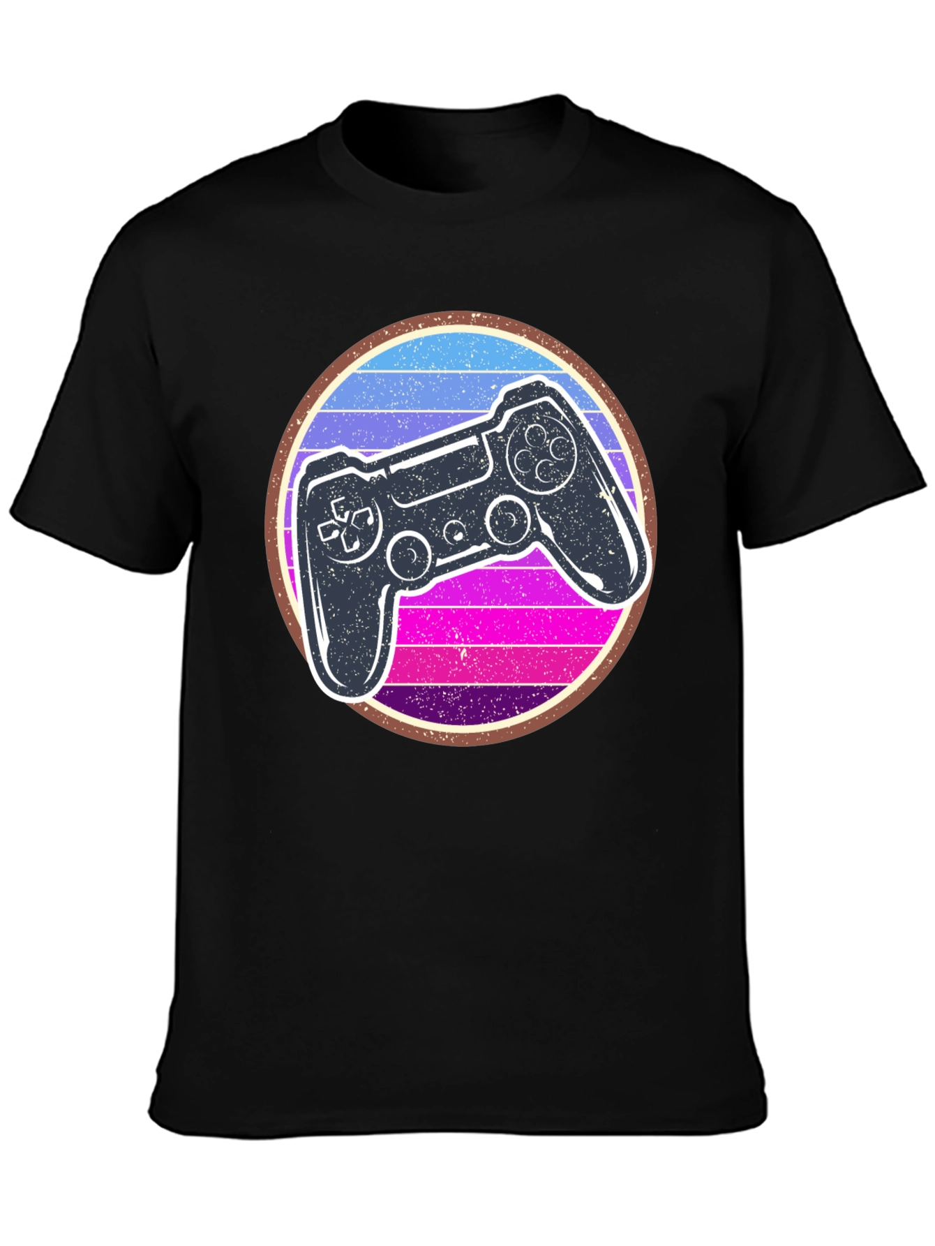 Black Retro Gaming Controller Graphic Tee view 3