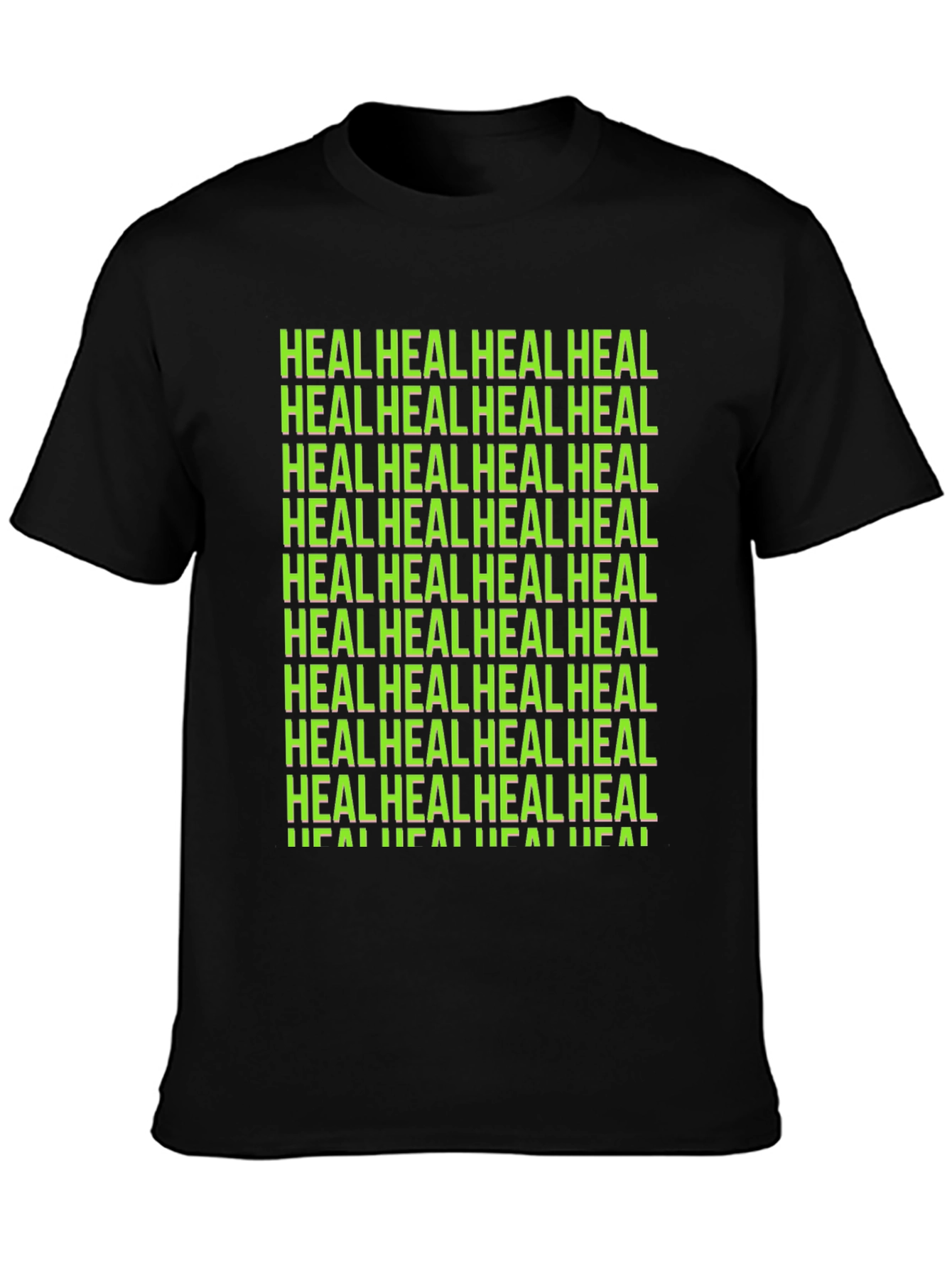 Black Heal Graphic Tee - Black Unisex T-Shirt view 3