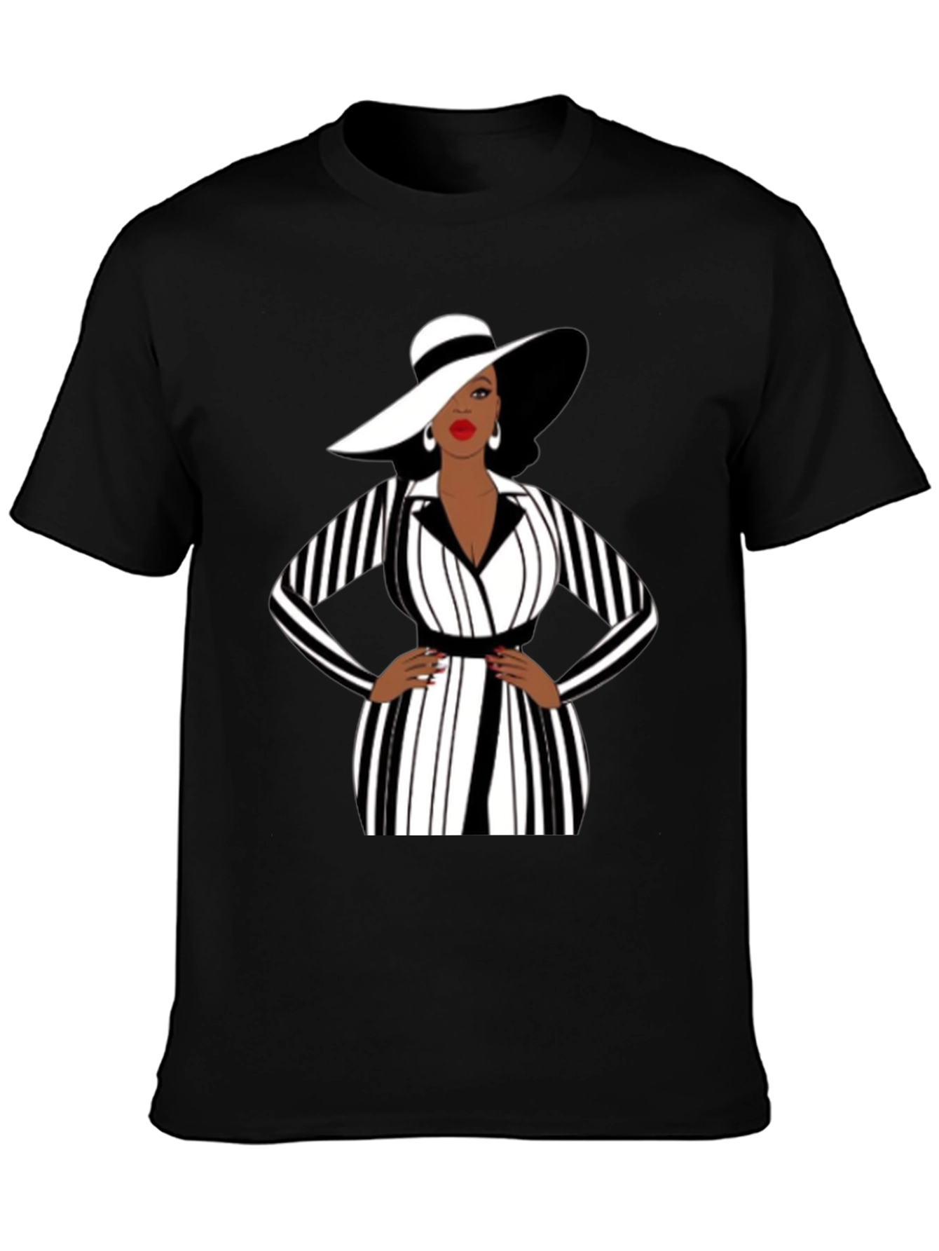 Black Sophisticated Lady Graphic Tee - Black view 3