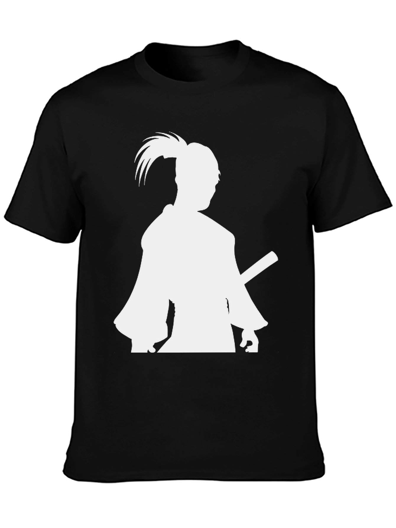 Black Samurai Silhouette T-Shirt - Black view 3