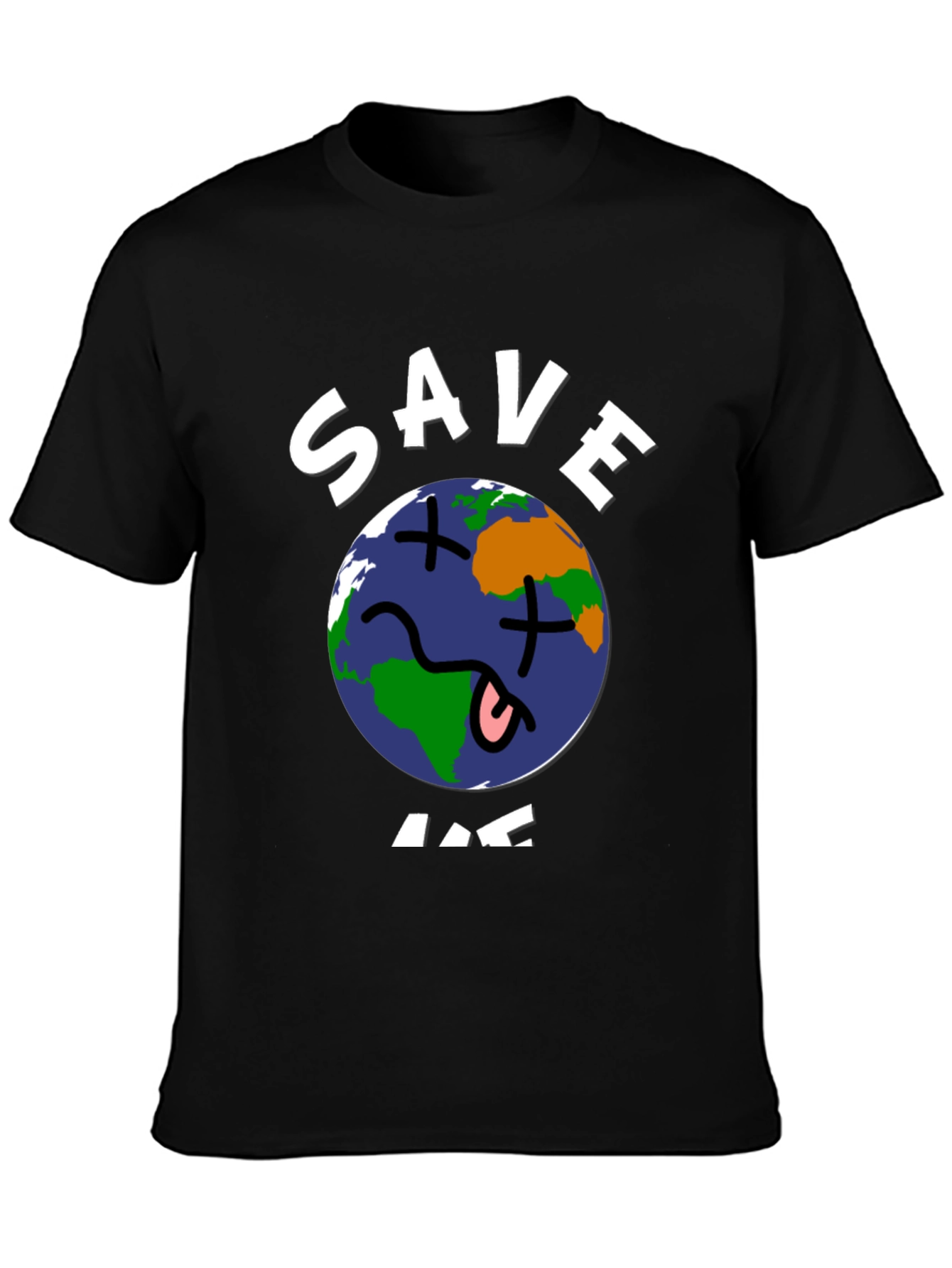 Black Save Me Earth Graphic T-Shirt -  Unisex Black Tee view 3