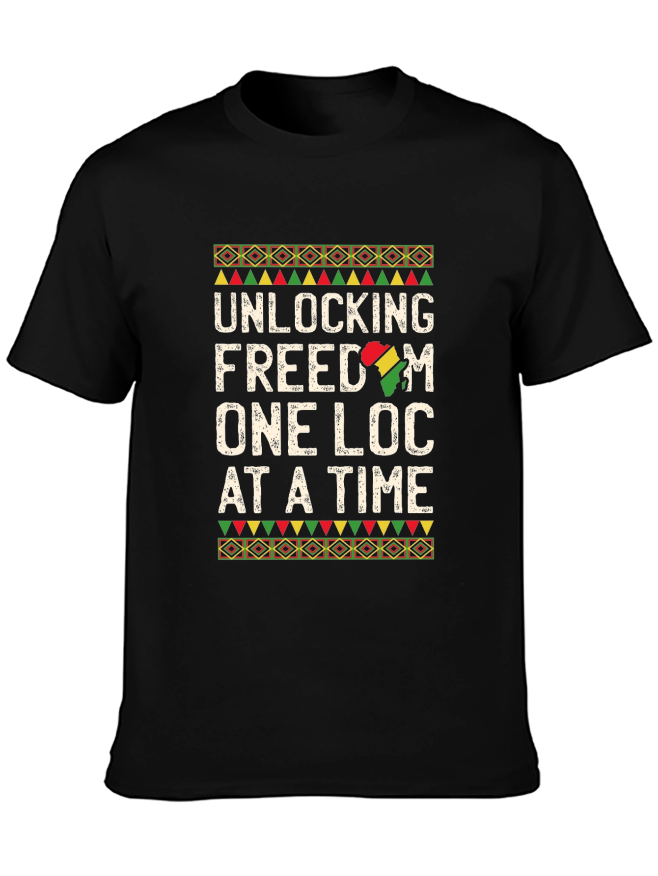Black Unlocking Freedom T-Shirt - One Loc At A Time view 3