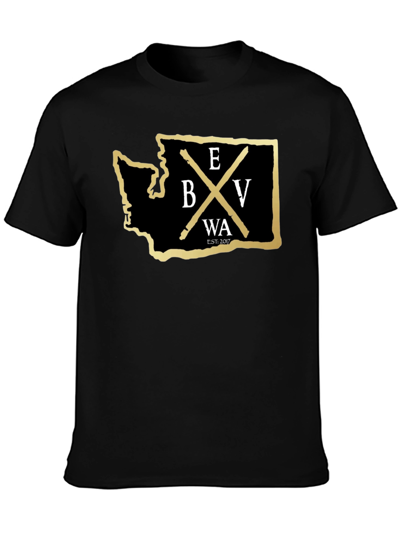 Black Washington State BV T-Shirt - Black view 3