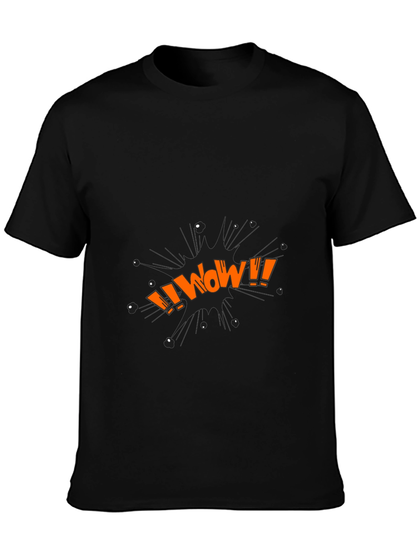 Black WOW Graphic Tee - Black Cotton Blend view 3