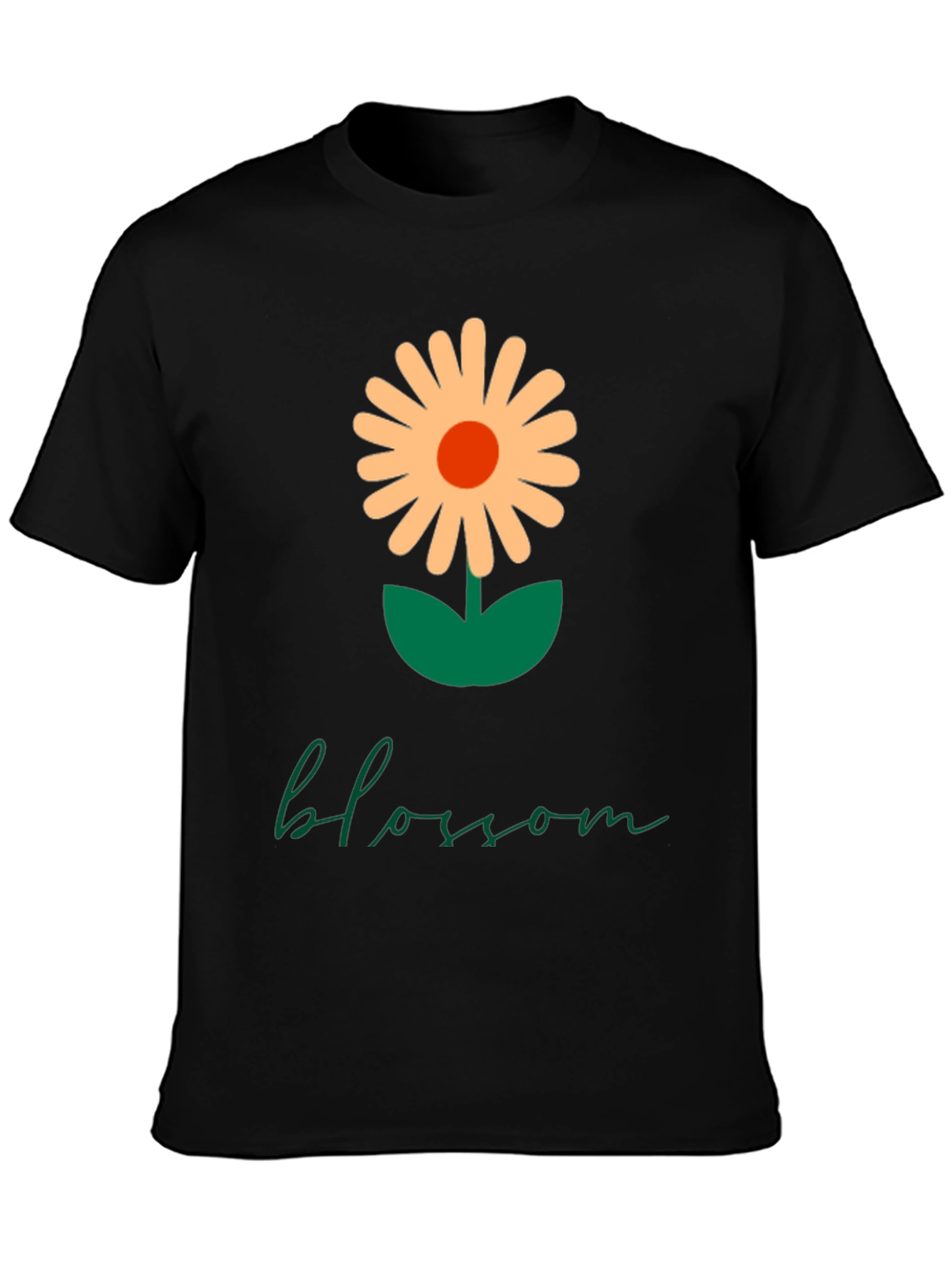 Black Blossom Graphic Tee - Modern Flower Design view 3