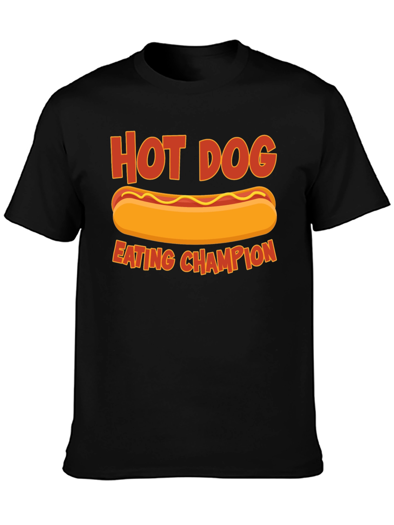 Black Hot Dog Eating Champion T-Shirt - Funny Foodie Tee view 3