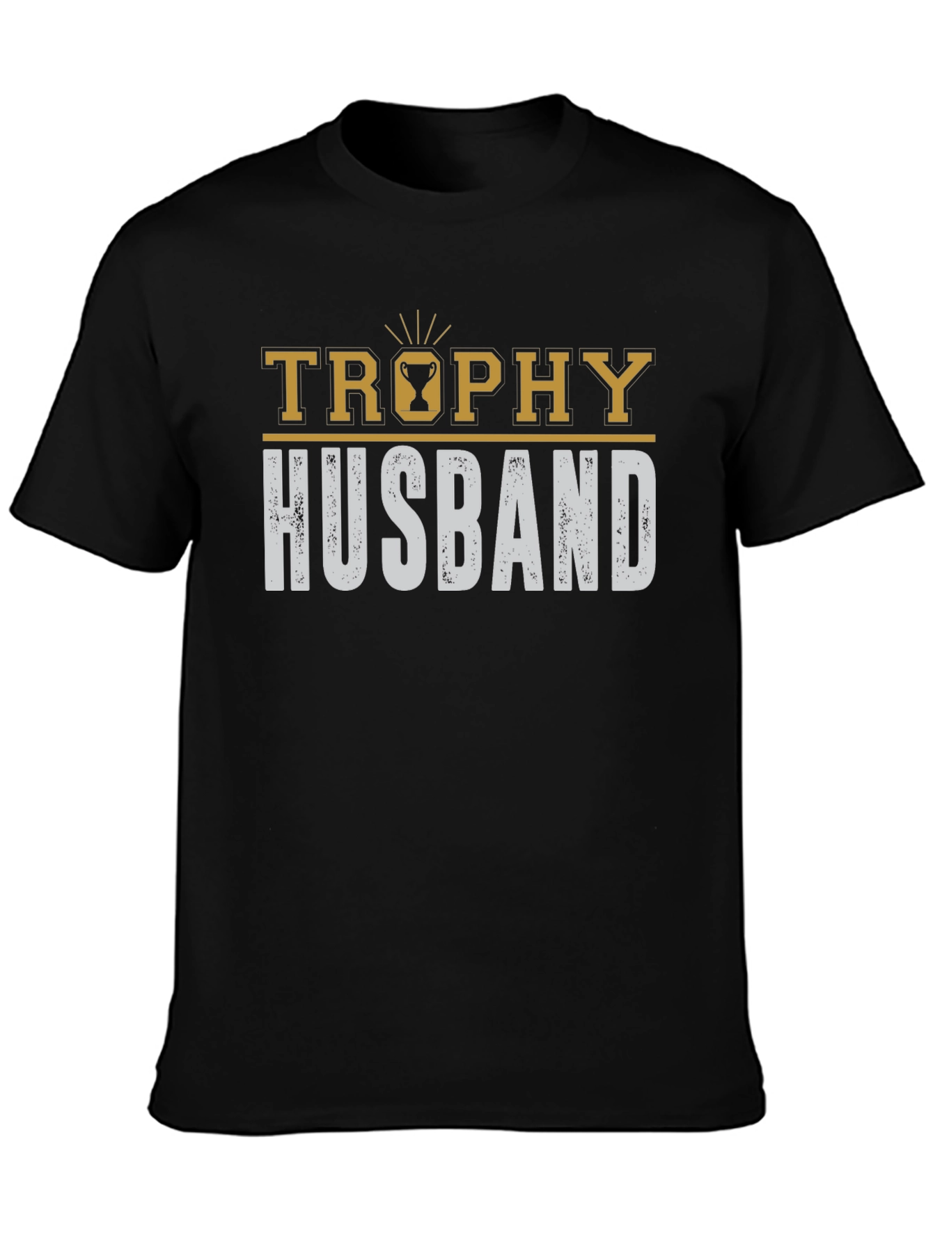 Black Trophy Husband Graphic Tee - Funny Husband Gift view 3