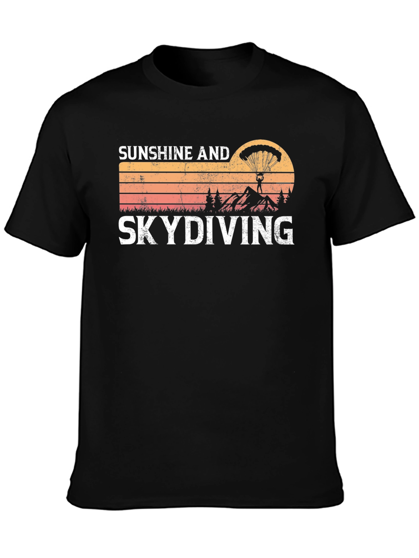 Black Sunshine & Skydiving Graphic Tee view 3