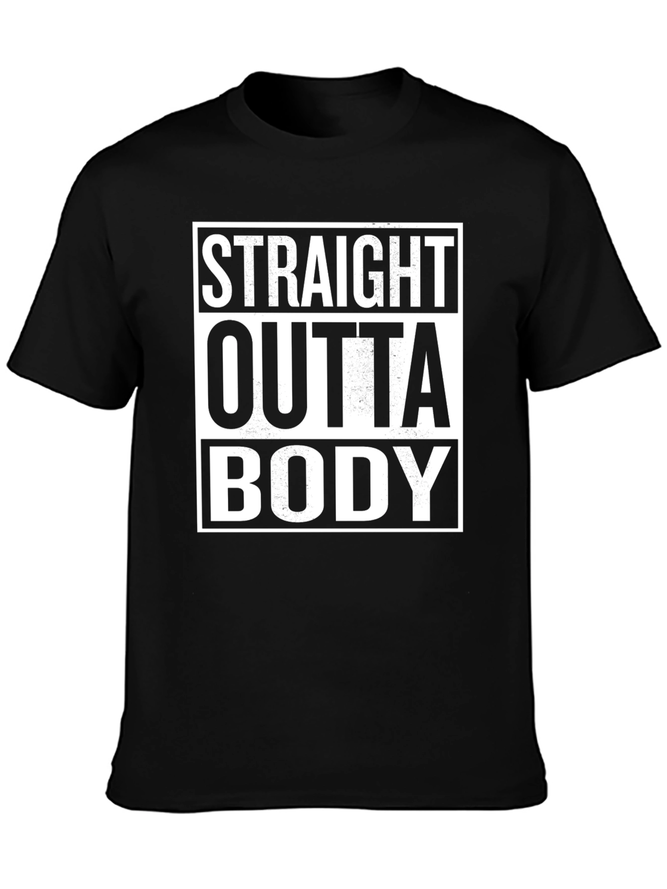 Black Straight Outta Body Black Graphic Tee view 3