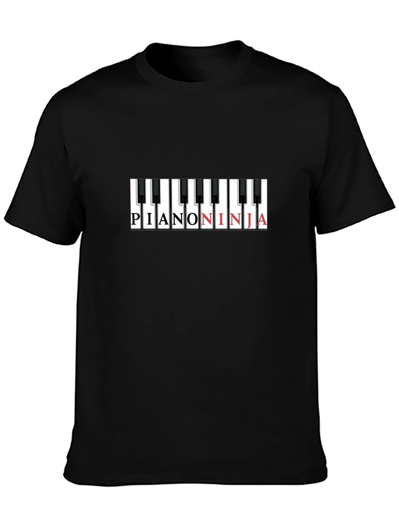 Black Piano Ninja Graphic T-Shirt - Cool Music Tee view 3