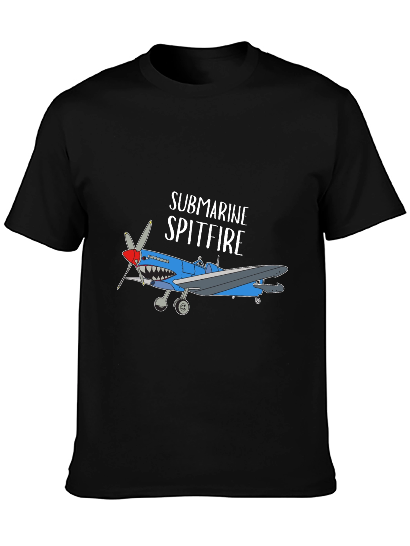 Black Submarine Spitfire Graphic Tee - Black Cotton Blend view 3