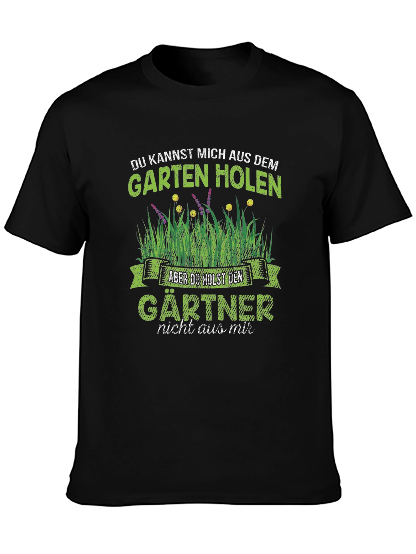 Black Gardener T-Shirt - German Gardening Humor view 3