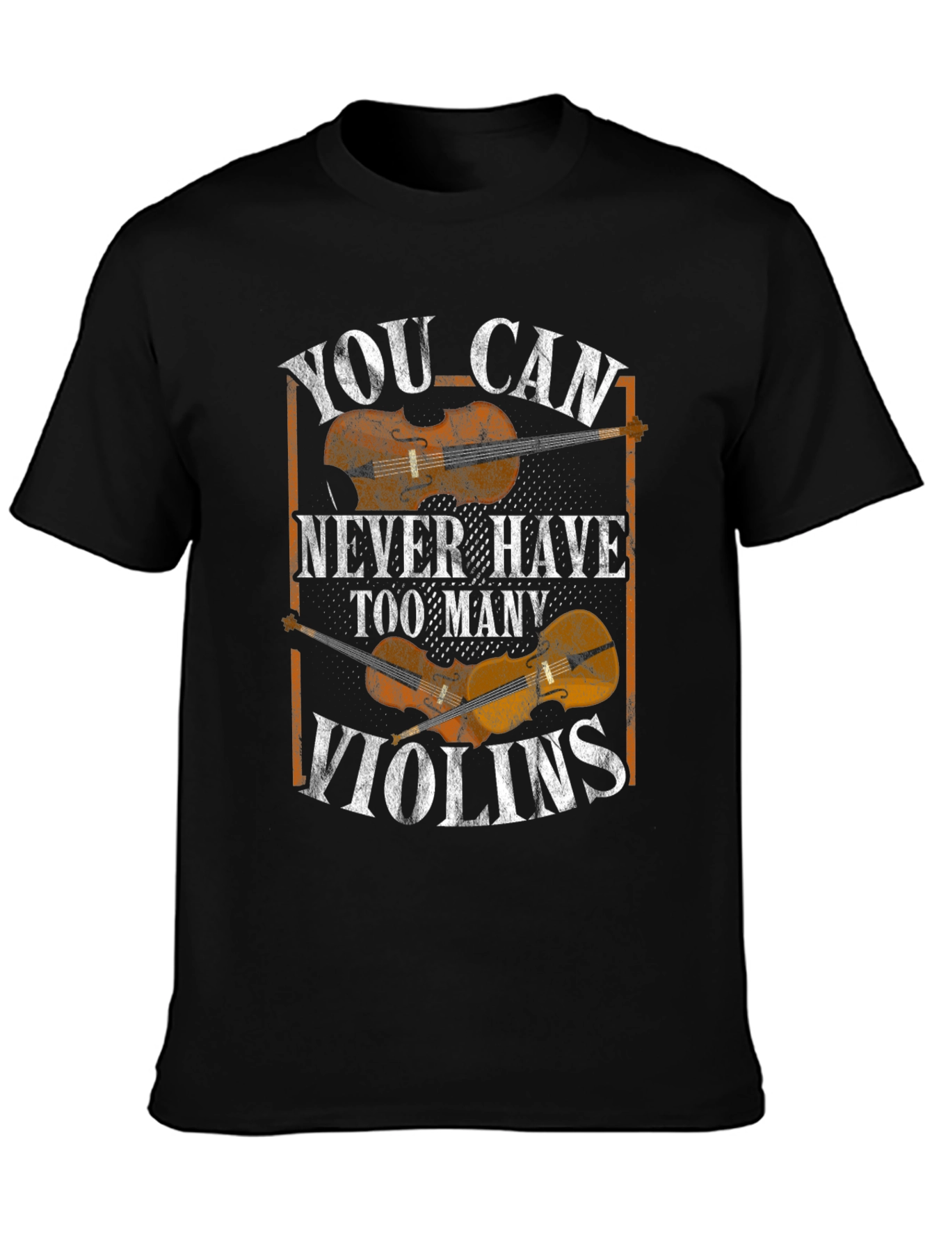 Black You Can Never Have Too Many Violins Graphic T-Shirt view 3