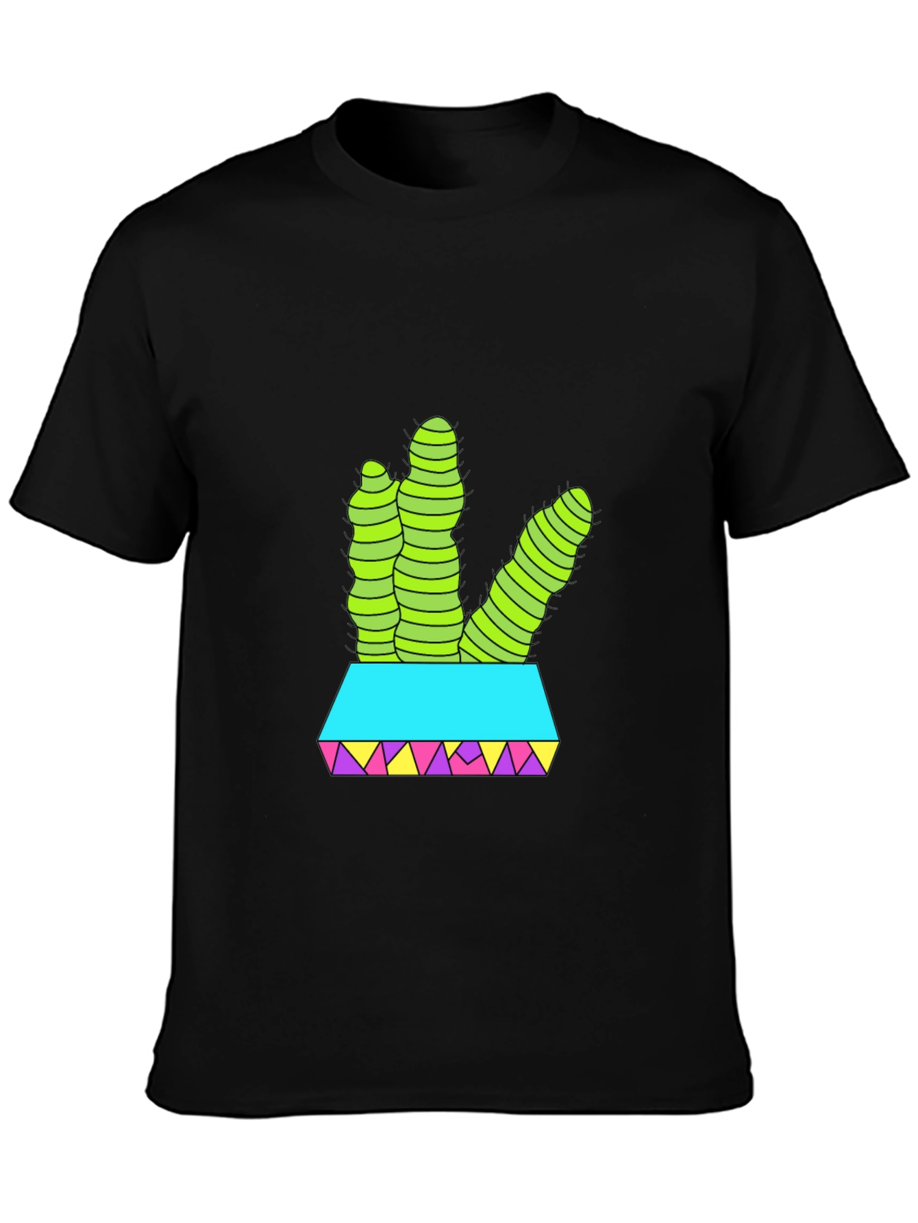 Black Cactus T-Shirt: Funky Desert Style view 3