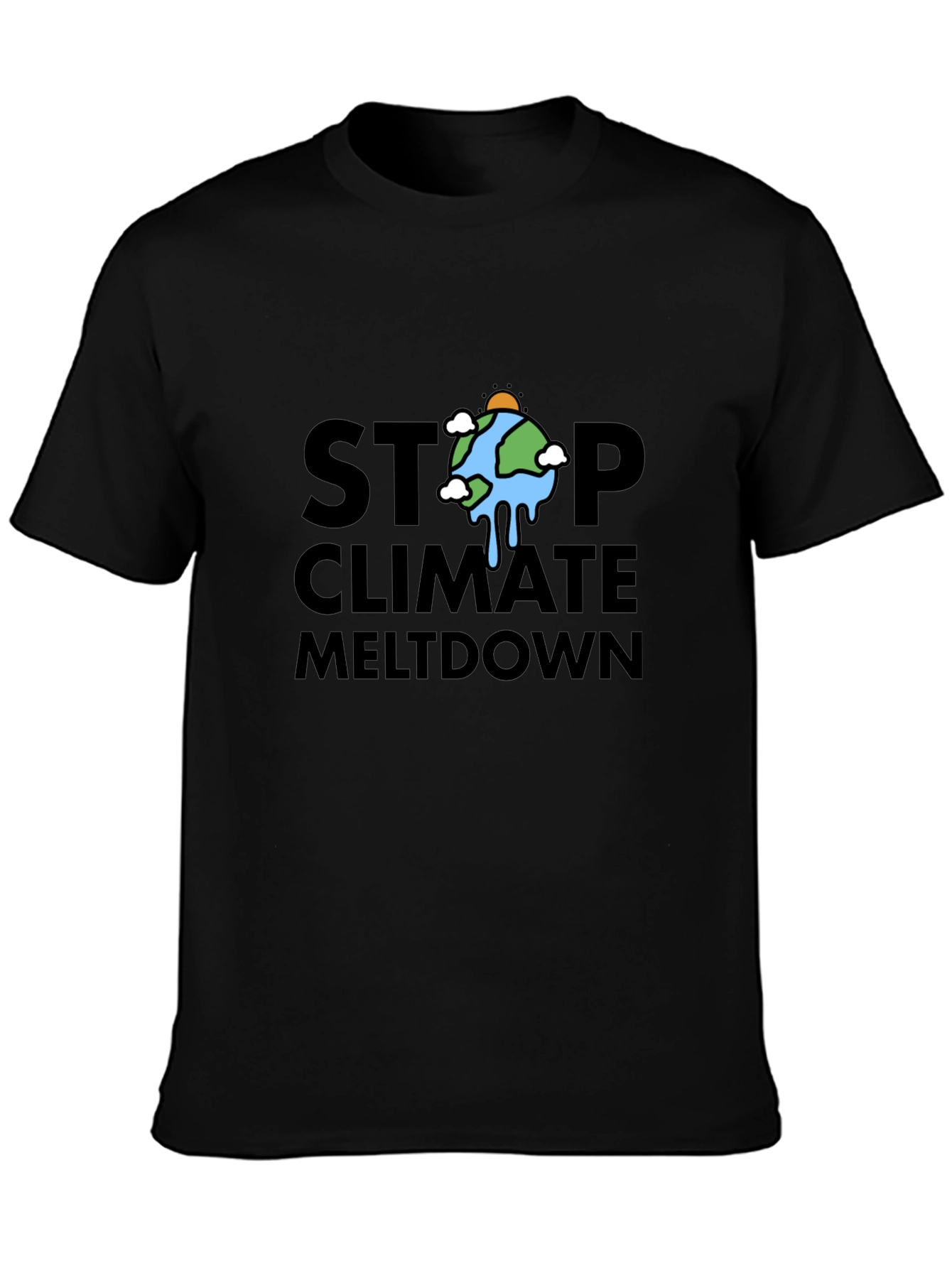 Black Stop Climate Meltdown T-Shirt view 3