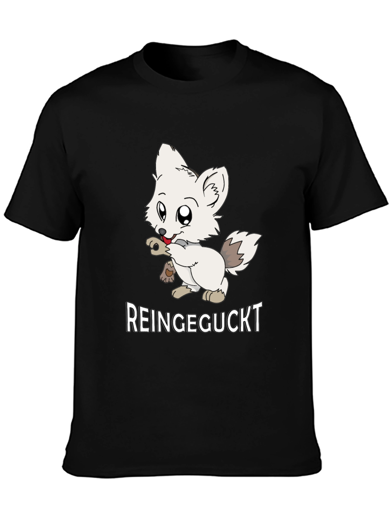 Black Cute Fox Graphic Tee - Reingeguckt Design view 3