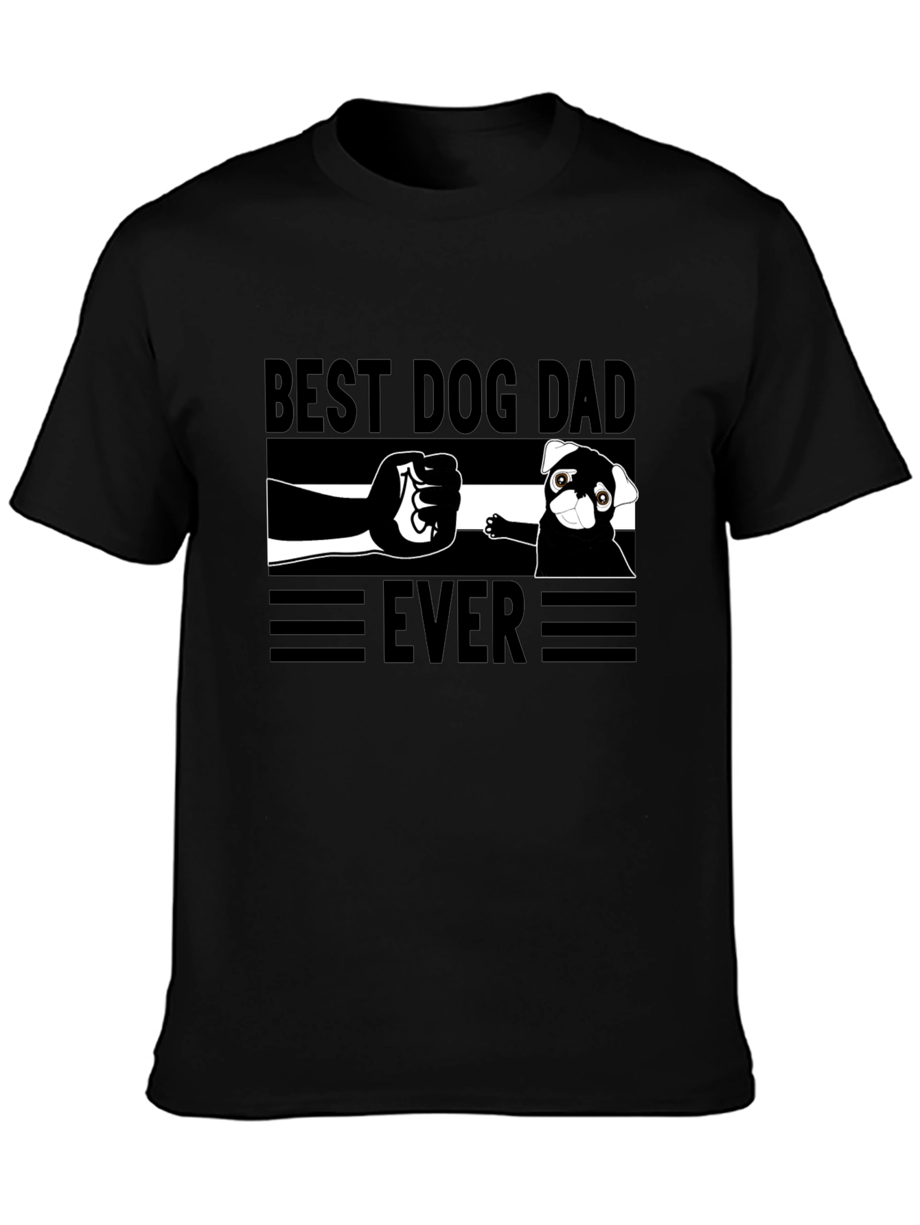 Black Best Dog Dad Ever Graphic T-Shirt view 3