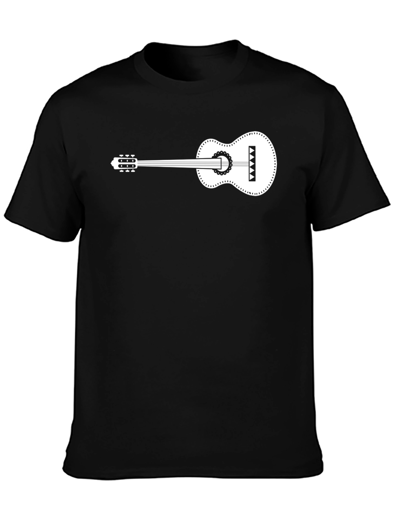 Black Guitar Graphic Tee - Black Cotton Comfort view 3