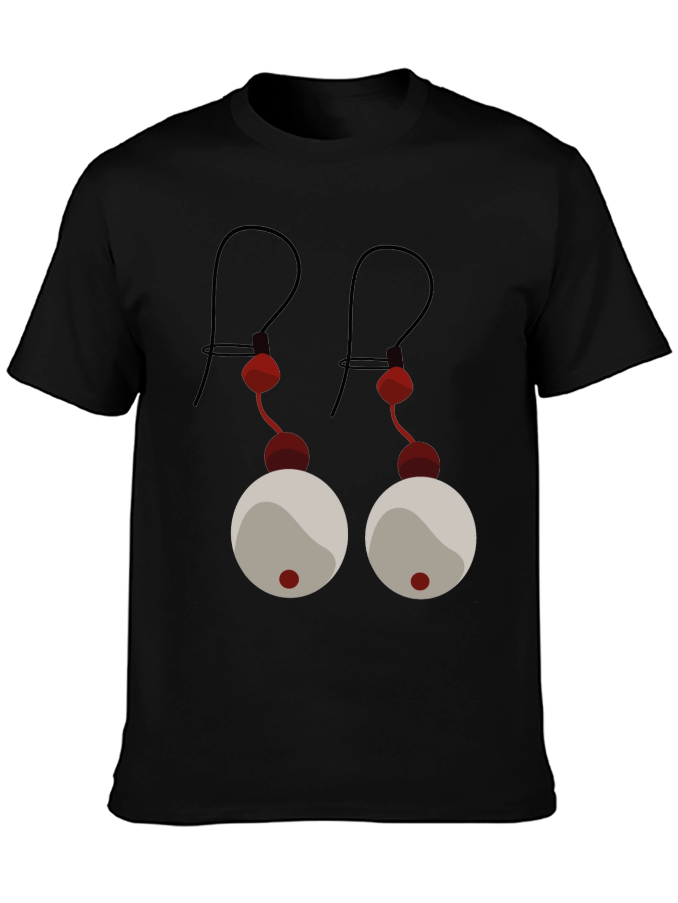 Black Novelty 'Eyes' Graphic T-Shirt - Black Cotton Tee view 3