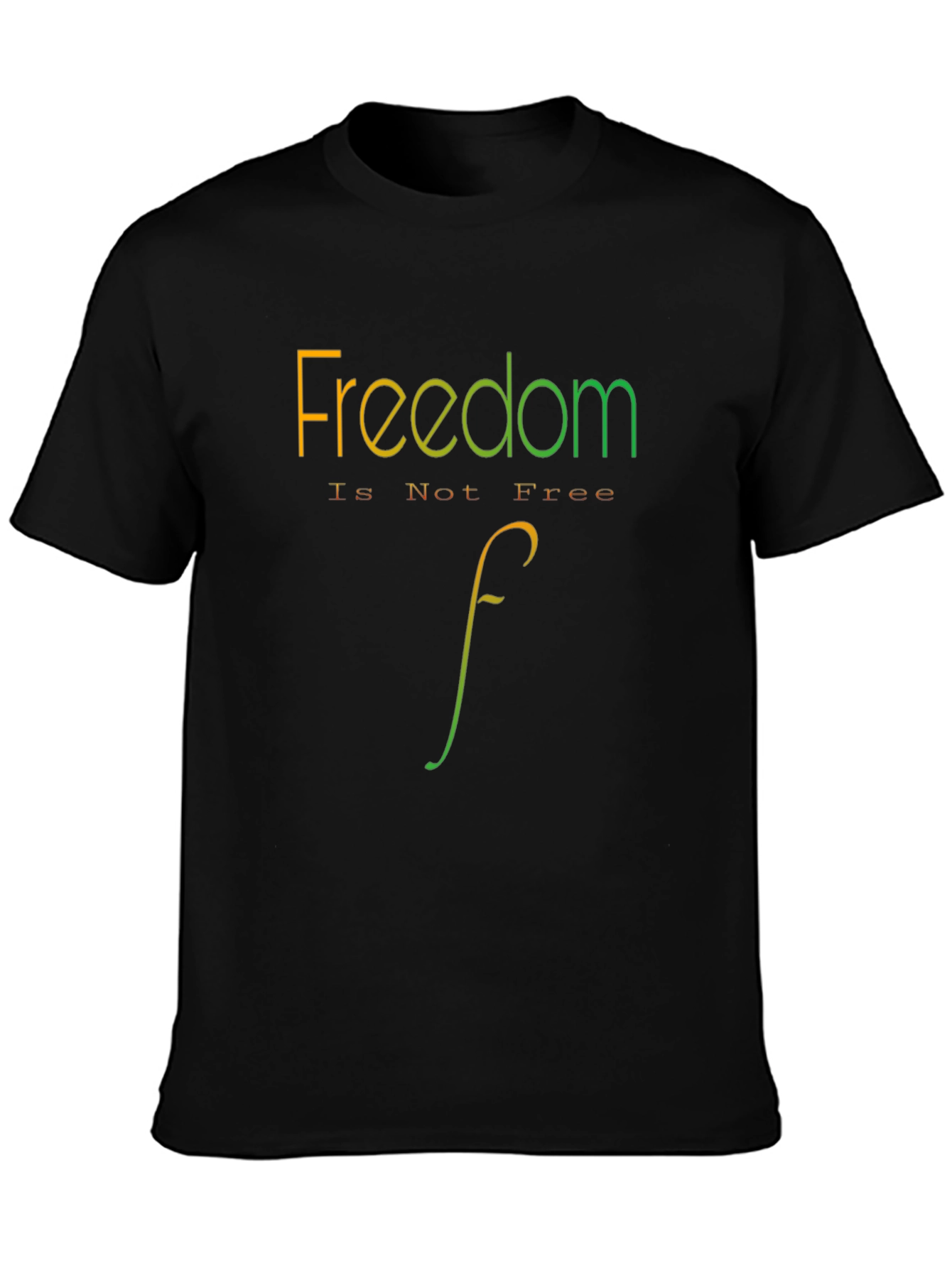 Black Freedom Graphic T-Shirt - Black Cotton Tee view 3