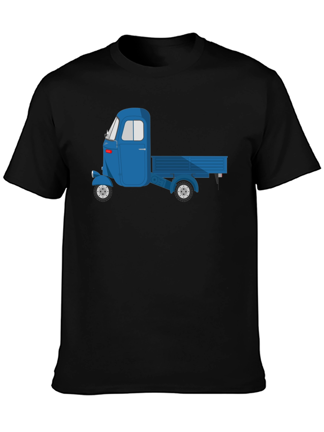 Black Blue Three-Wheeled Truck Graphic T-Shirt view 3