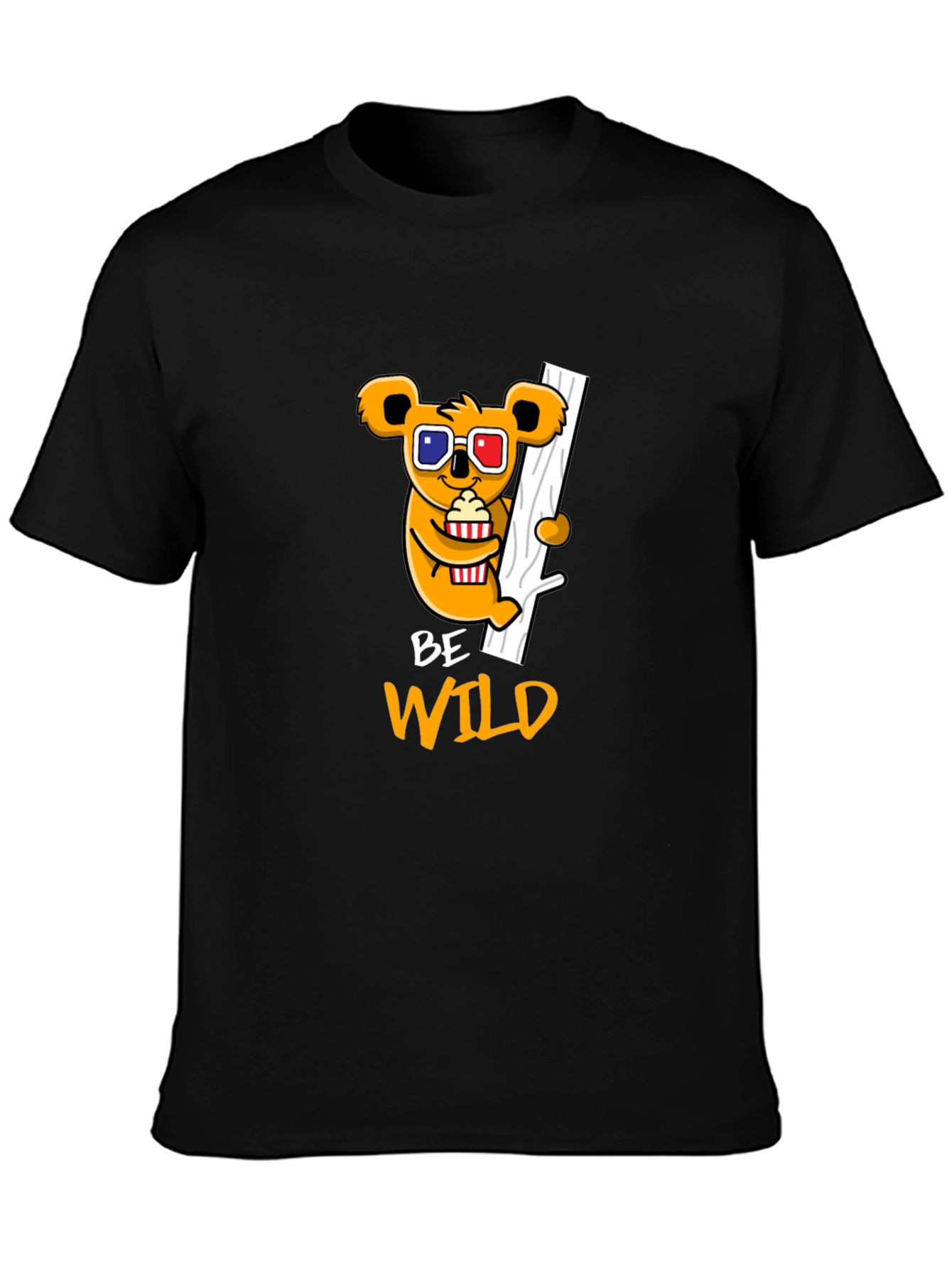 Black Be Wild Graphic Tee - Koala Bear Design view 3