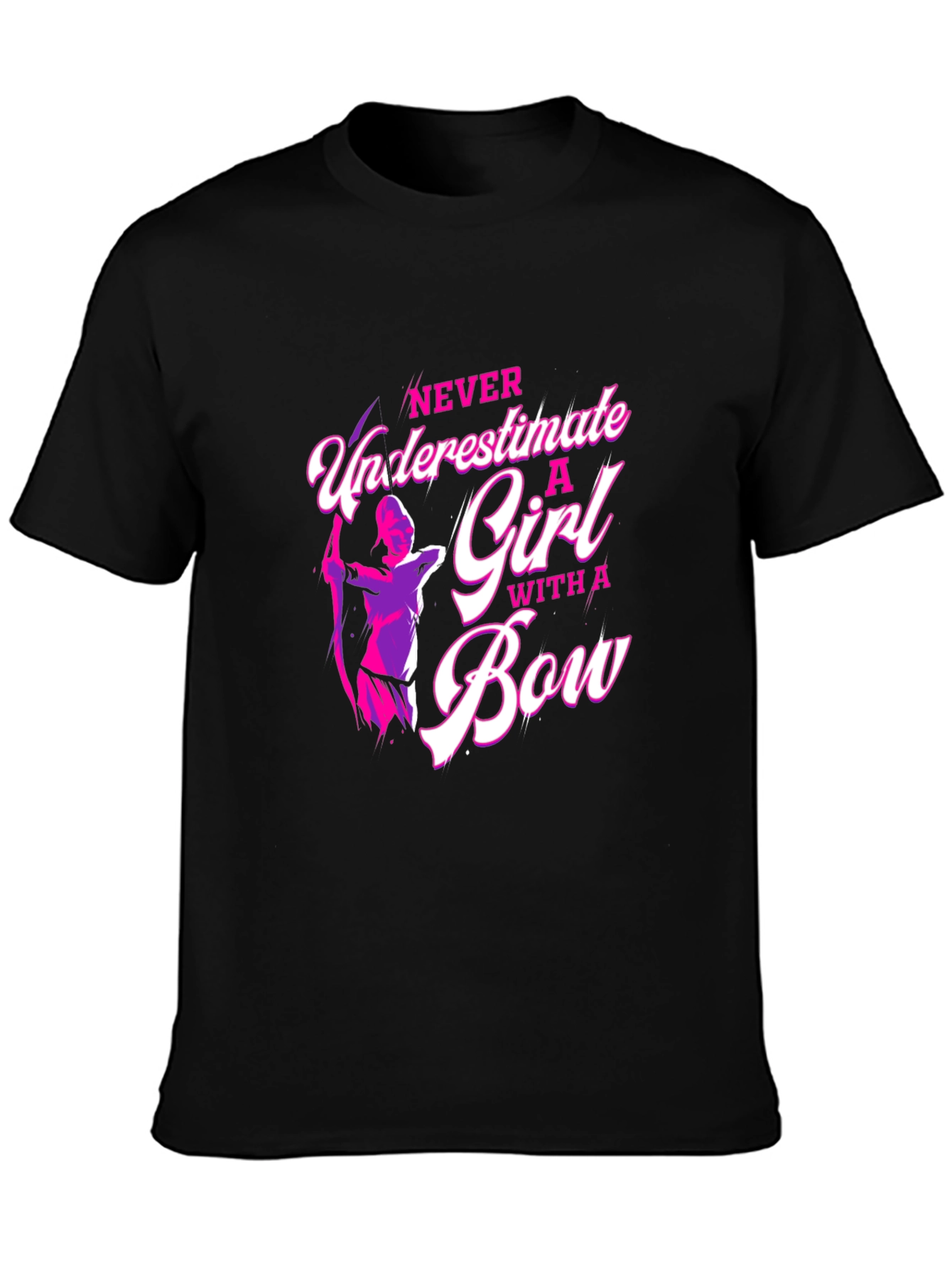 Black Archery Girl's T-Shirt: Never Underestimate! view 3