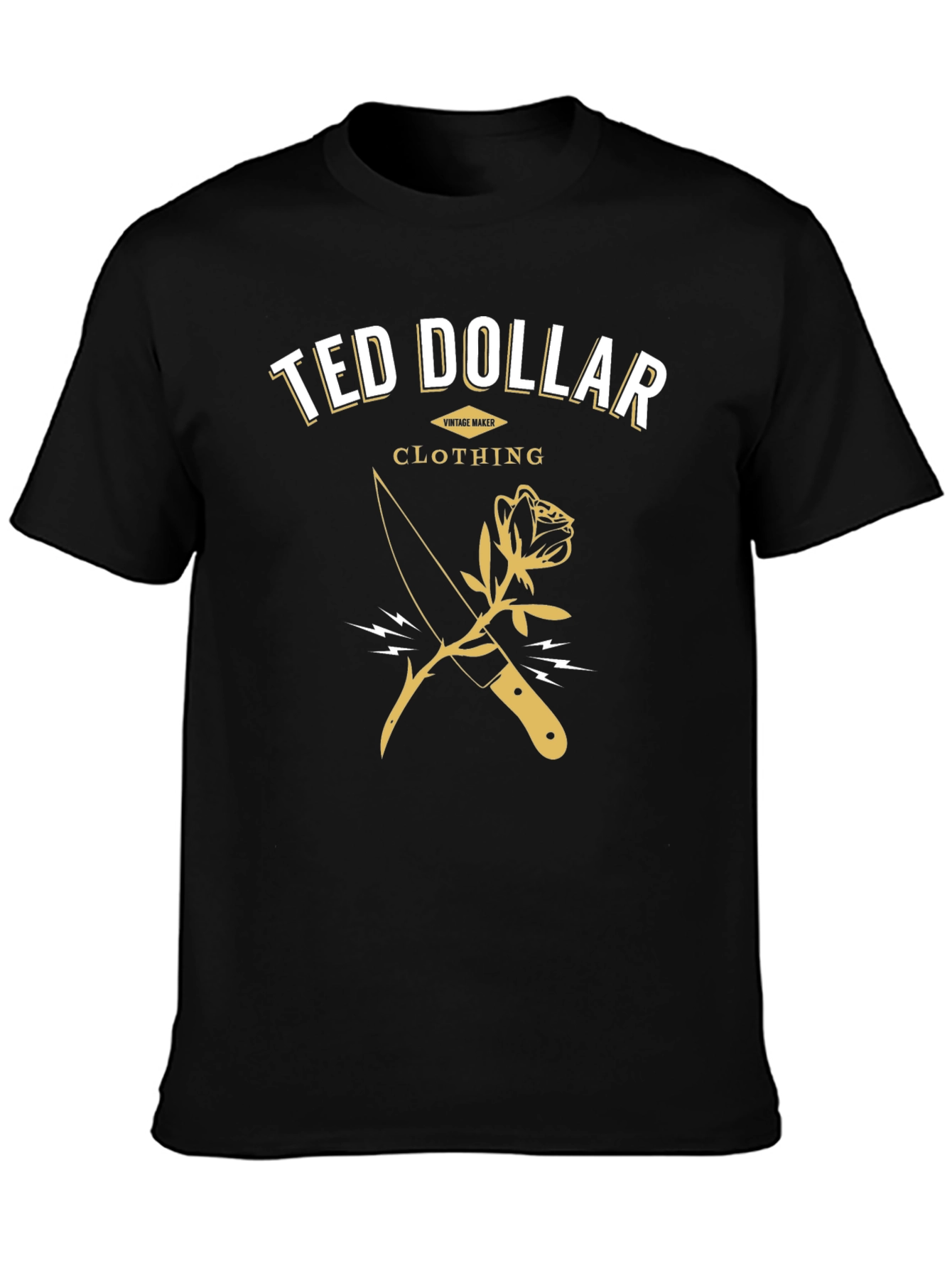 Black Ted Dollar Vintage Maker Black Graphic Tee view 3