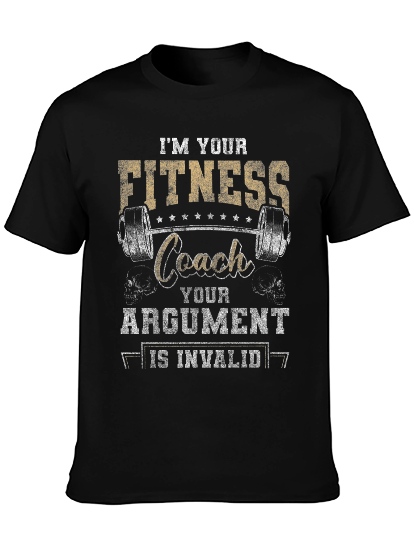 Black Fitness Coach T-Shirt - Your Argument is Invalid view 3