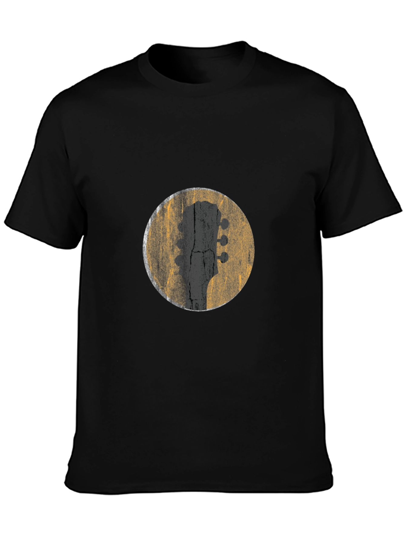 Black Guitar Headstock Graphic Tee - Men's Black T-Shirt view 3