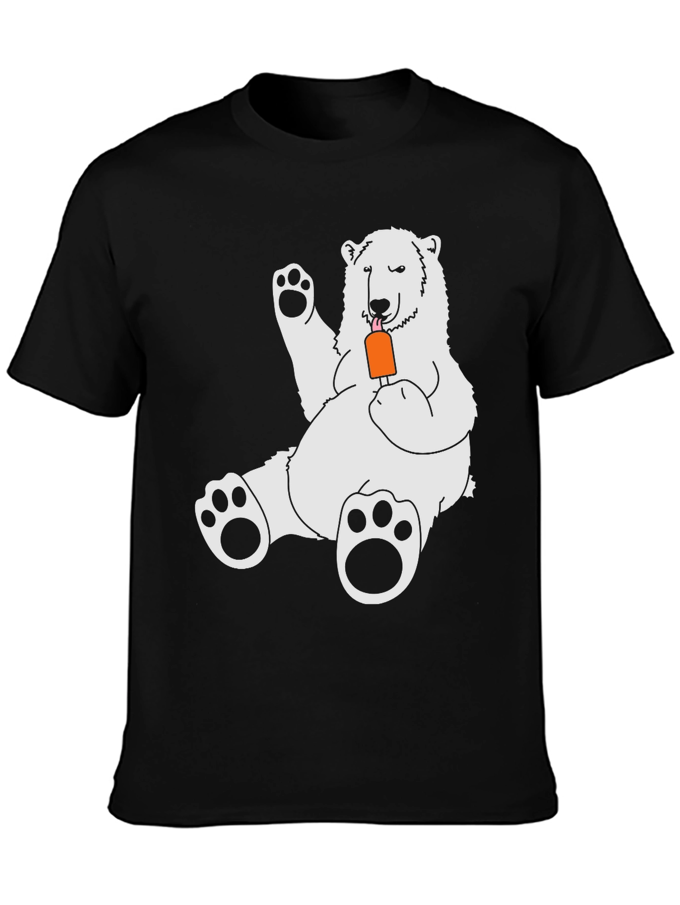 Black Cool Bear Graphic Tee - Black Cotton Blend view 3