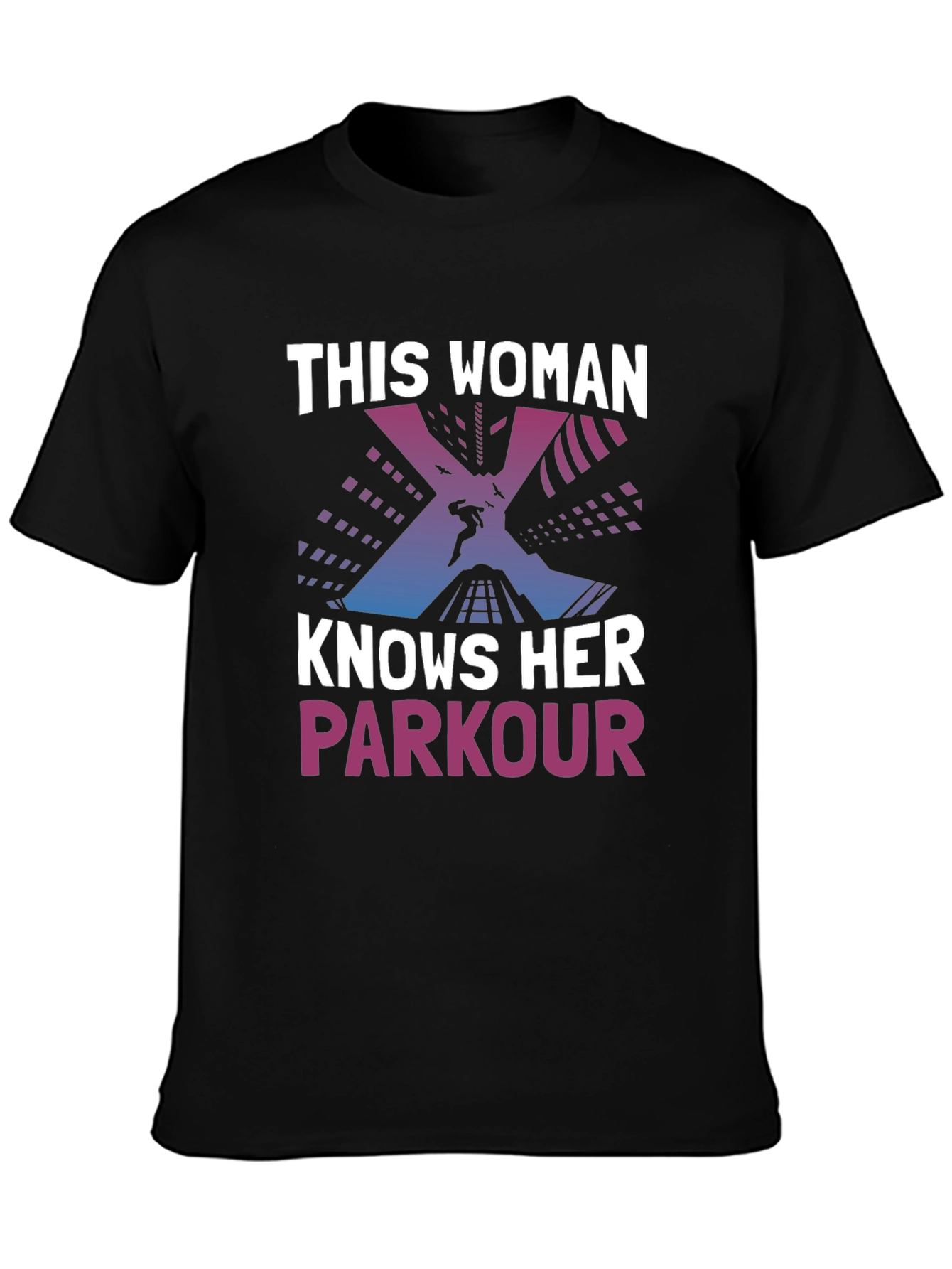 Black Parkour Woman T-Shirt - Urban Athlete Style view 3