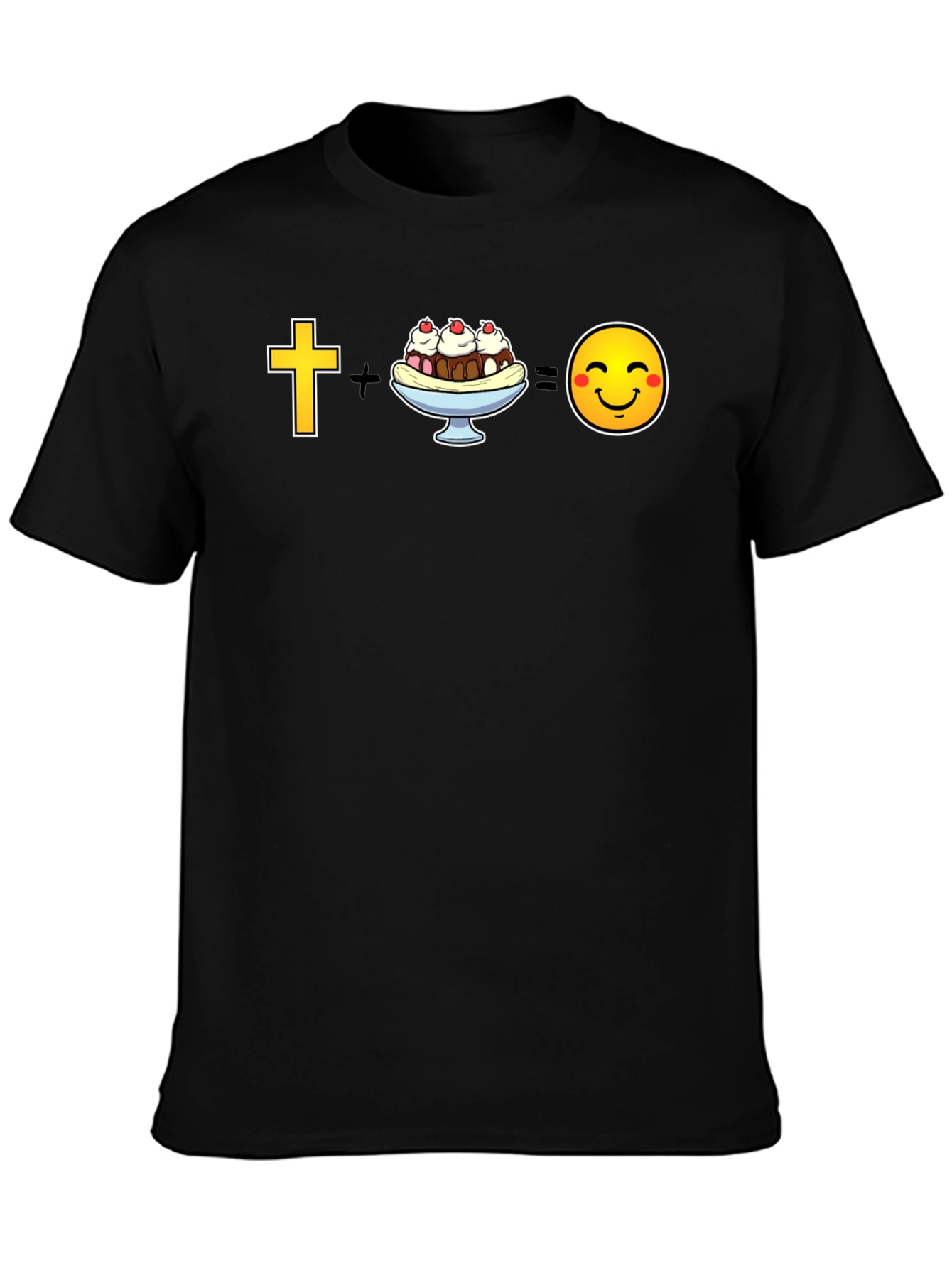 Black Christian Ice Cream = Happy T-Shirt view 3