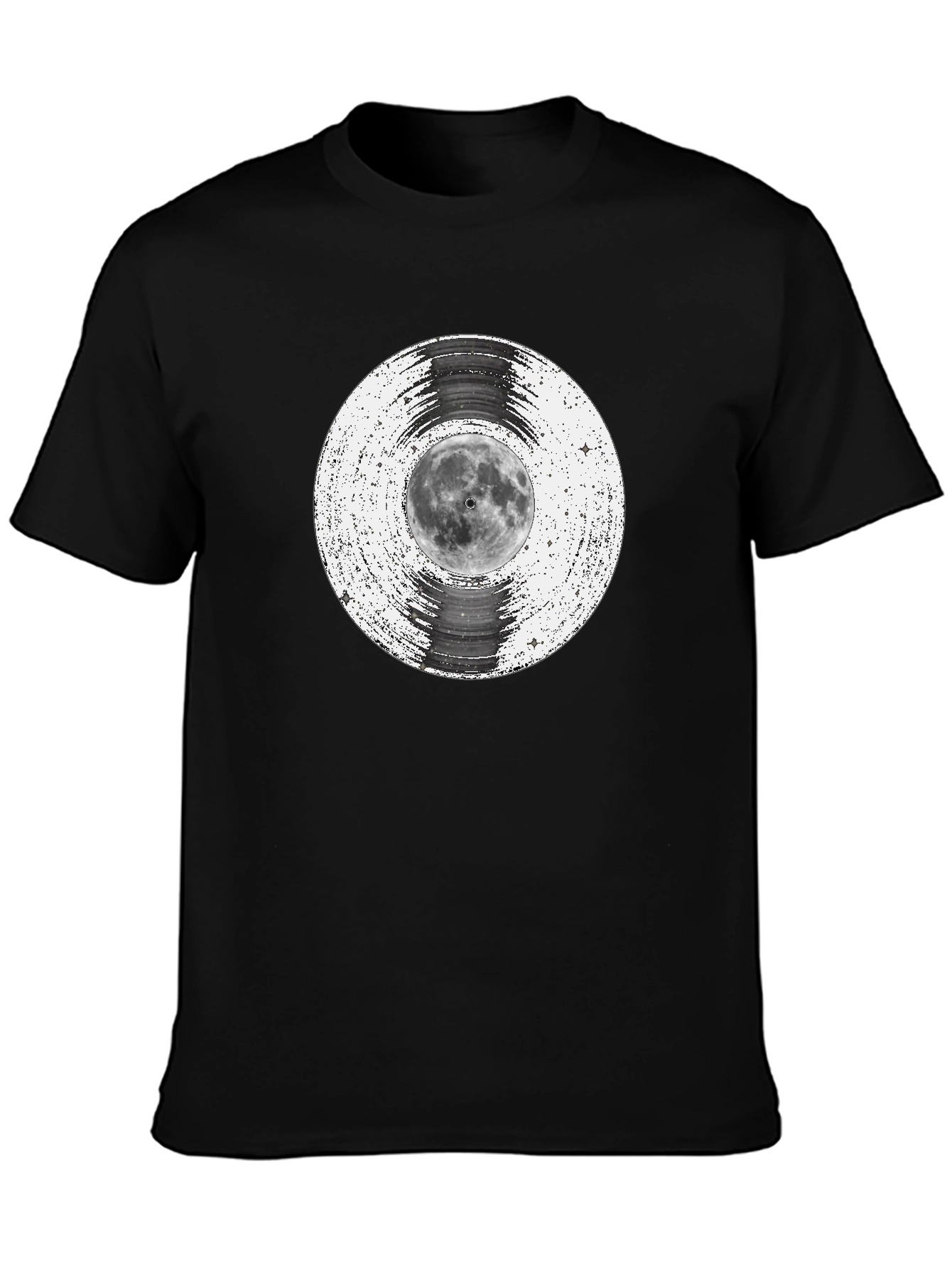 Black Moon Vinyl Record Graphic Tee - Black view 3