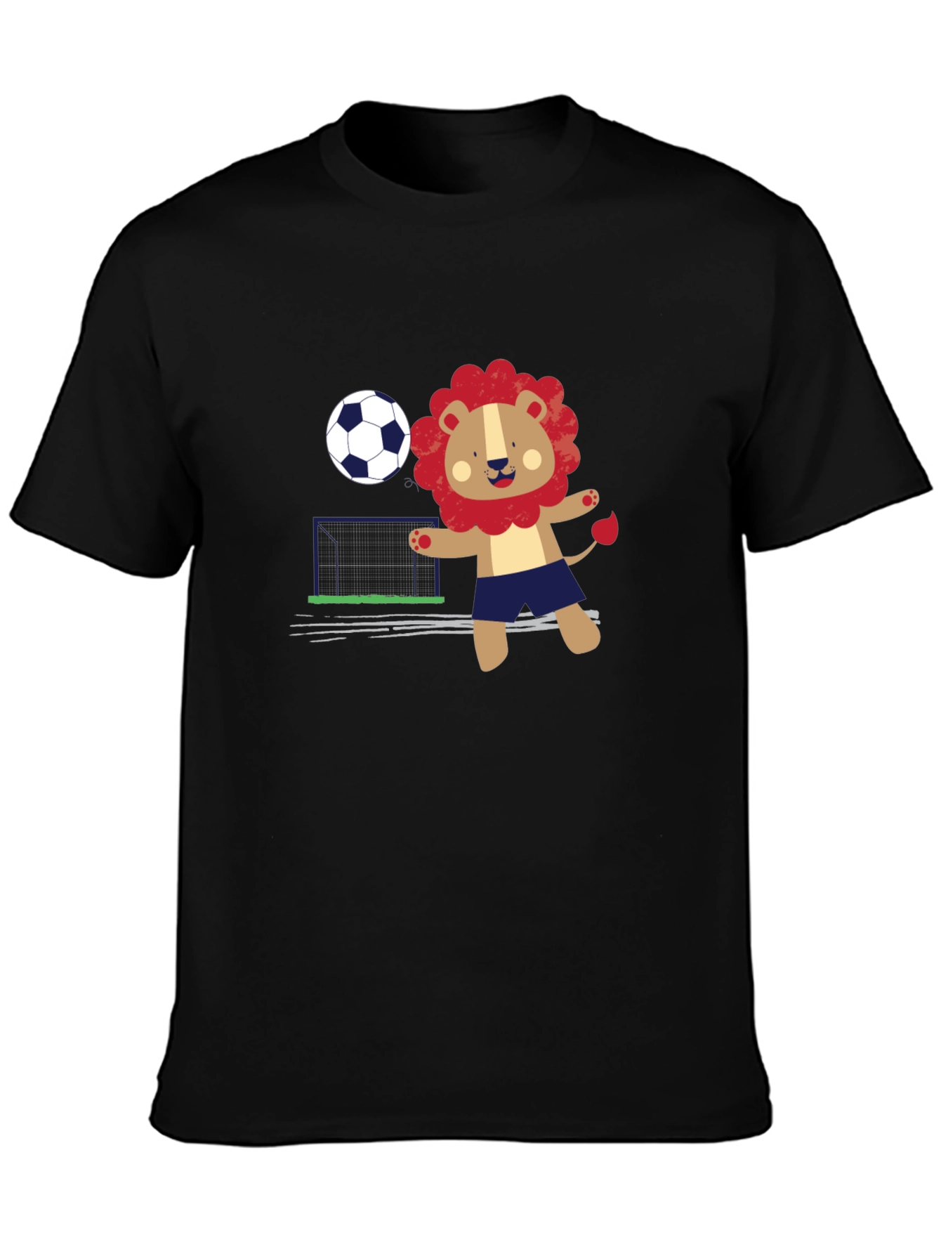 Black Lion Soccer T-Shirt - Fun Graphic Tee view 3