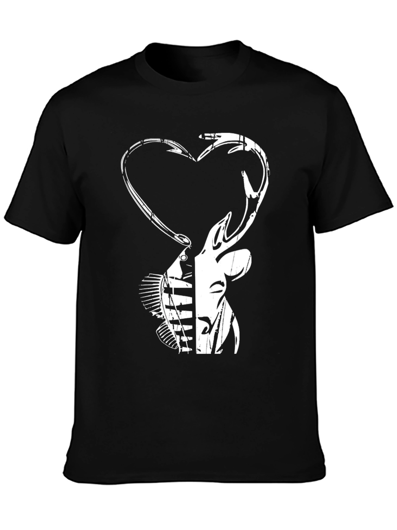 Black Fishing and Hunting T-Shirt view 3