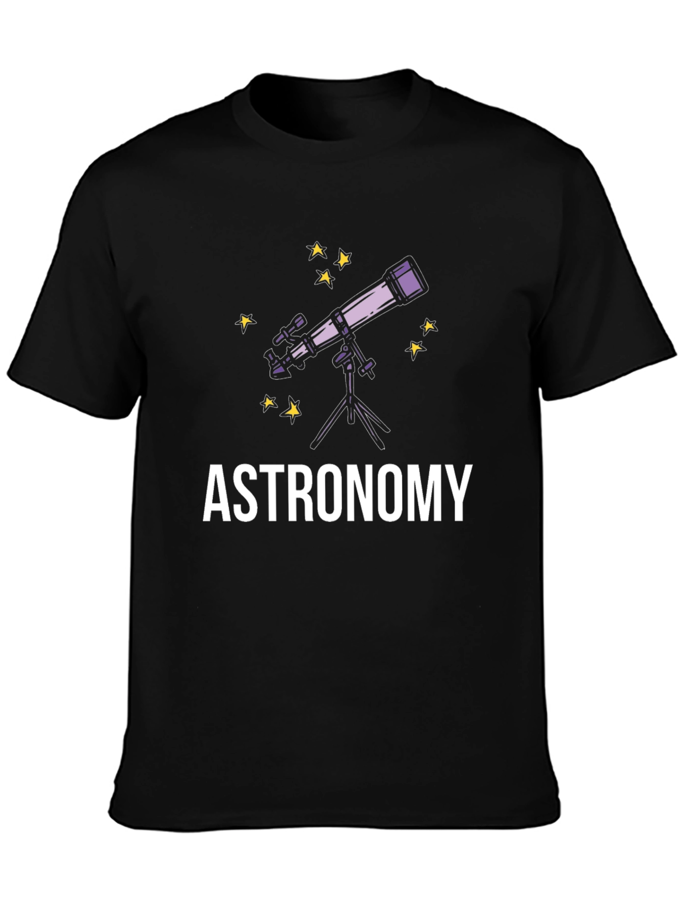 Black Astronomy Graphic Tee - Stargazing Black T-Shirt view 3