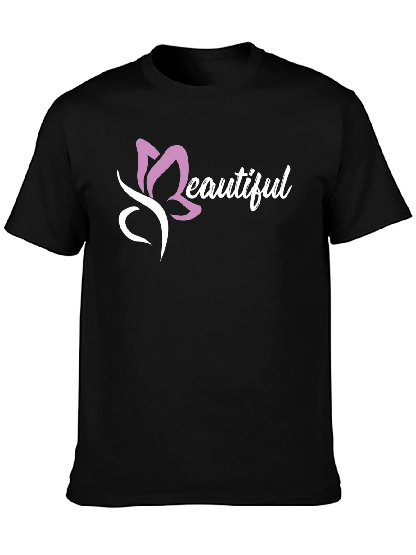 Black Beautiful Graphic Tee - Soft Cotton Blend view 3