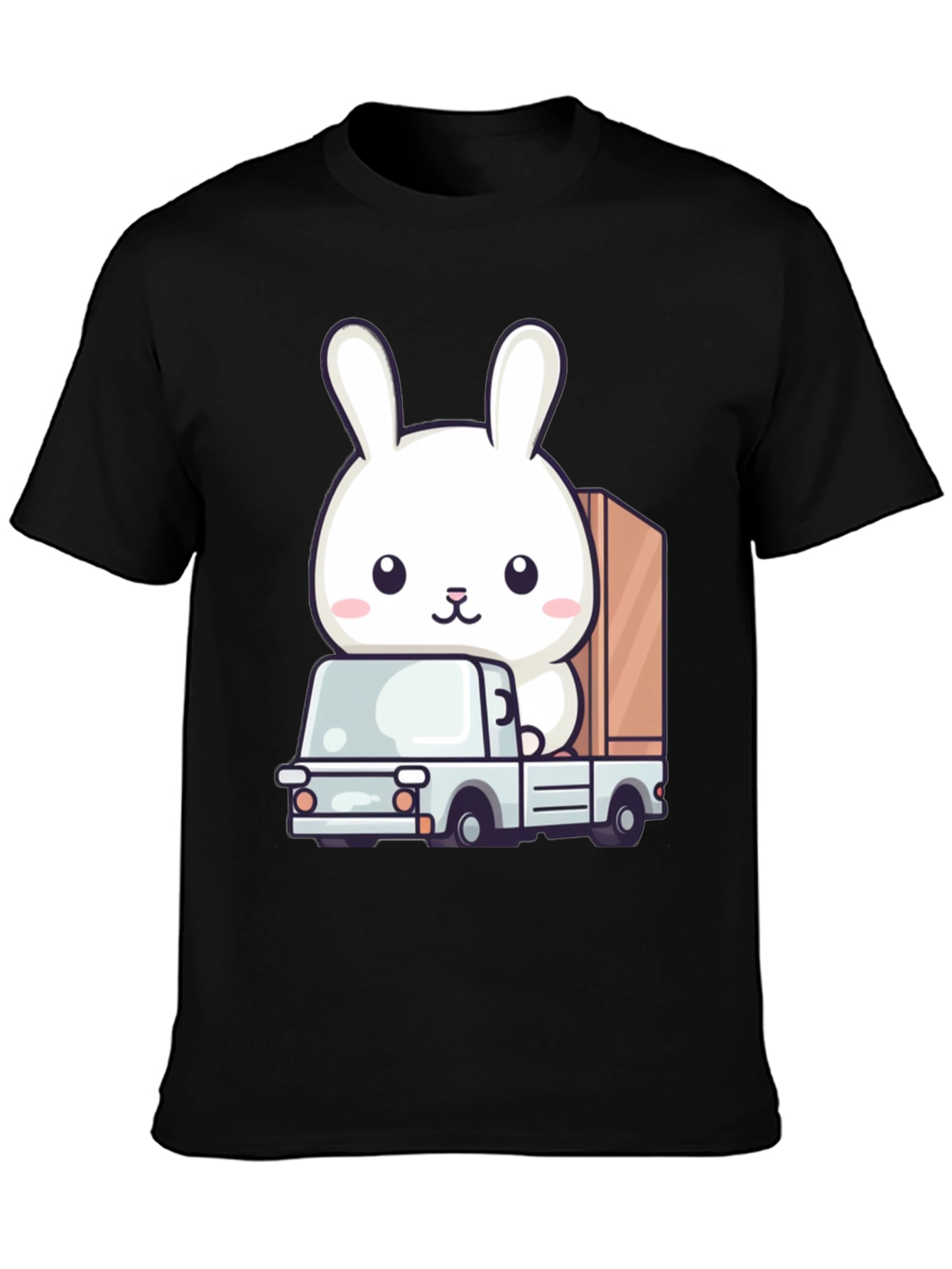 Black Bunny Truck Graphic Tee - Cute Animal Lover Shirt view 3
