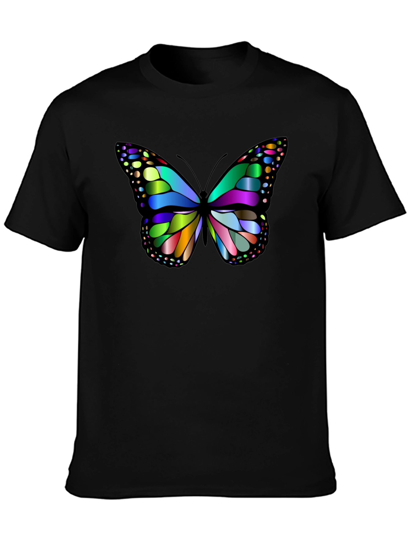 Black Butterfly Graphic Tee - Vivid Colors, Soft Fabric view 3