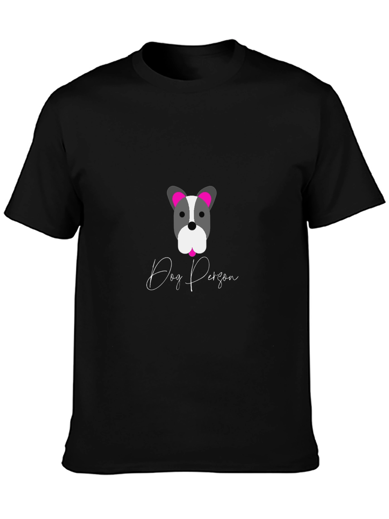 Black Dog Person Graphic Tee - Stylish & Comfy Black T-Shirt view 3