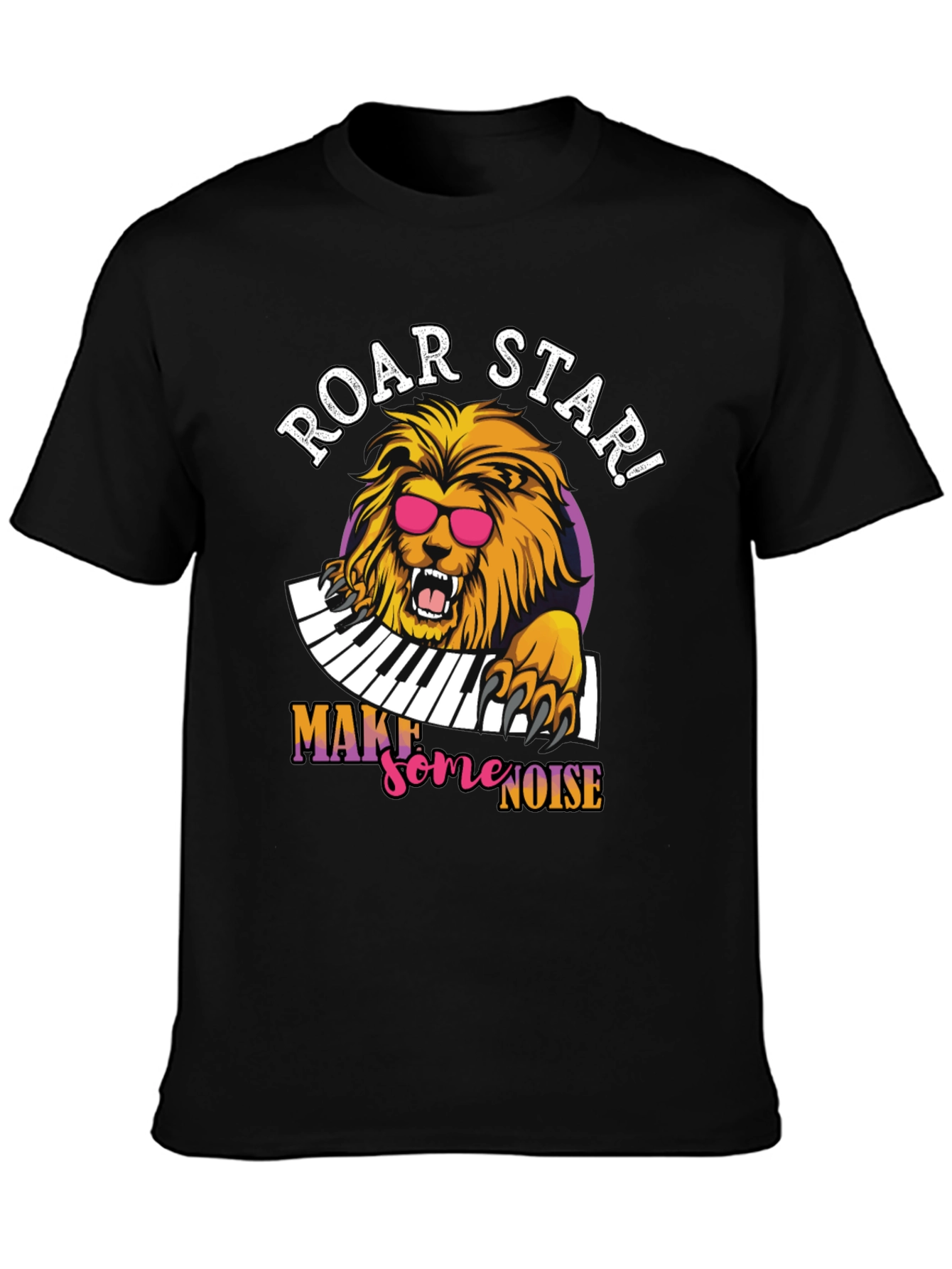 Black Roar Star Lion Graphic Tee - Rock Your Style! view 3