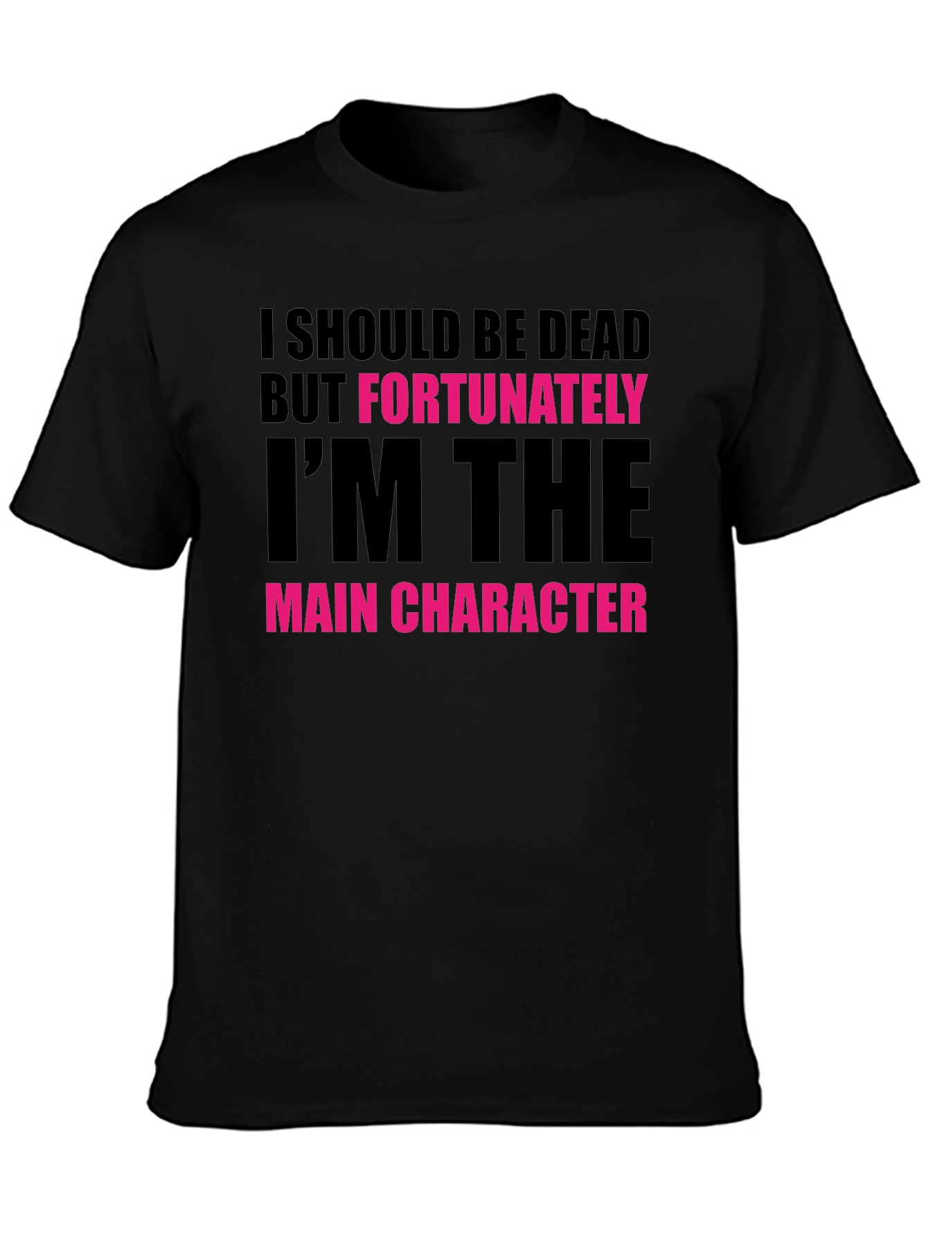 Black Main Character Graphic Tee - Black Novelty T-Shirt view 3