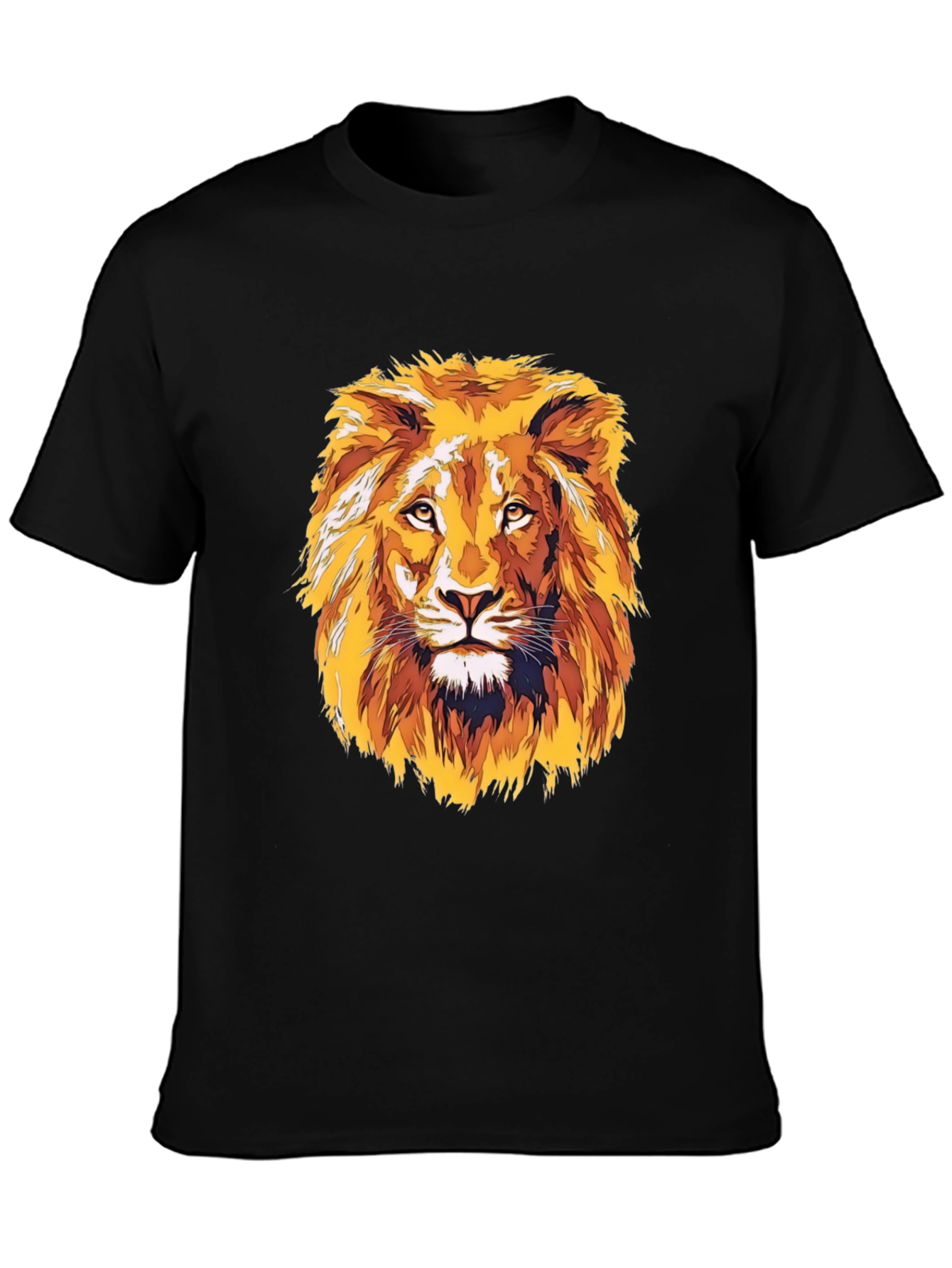 Black Lion Graphic T-Shirt - Bold Artistic Print view 3