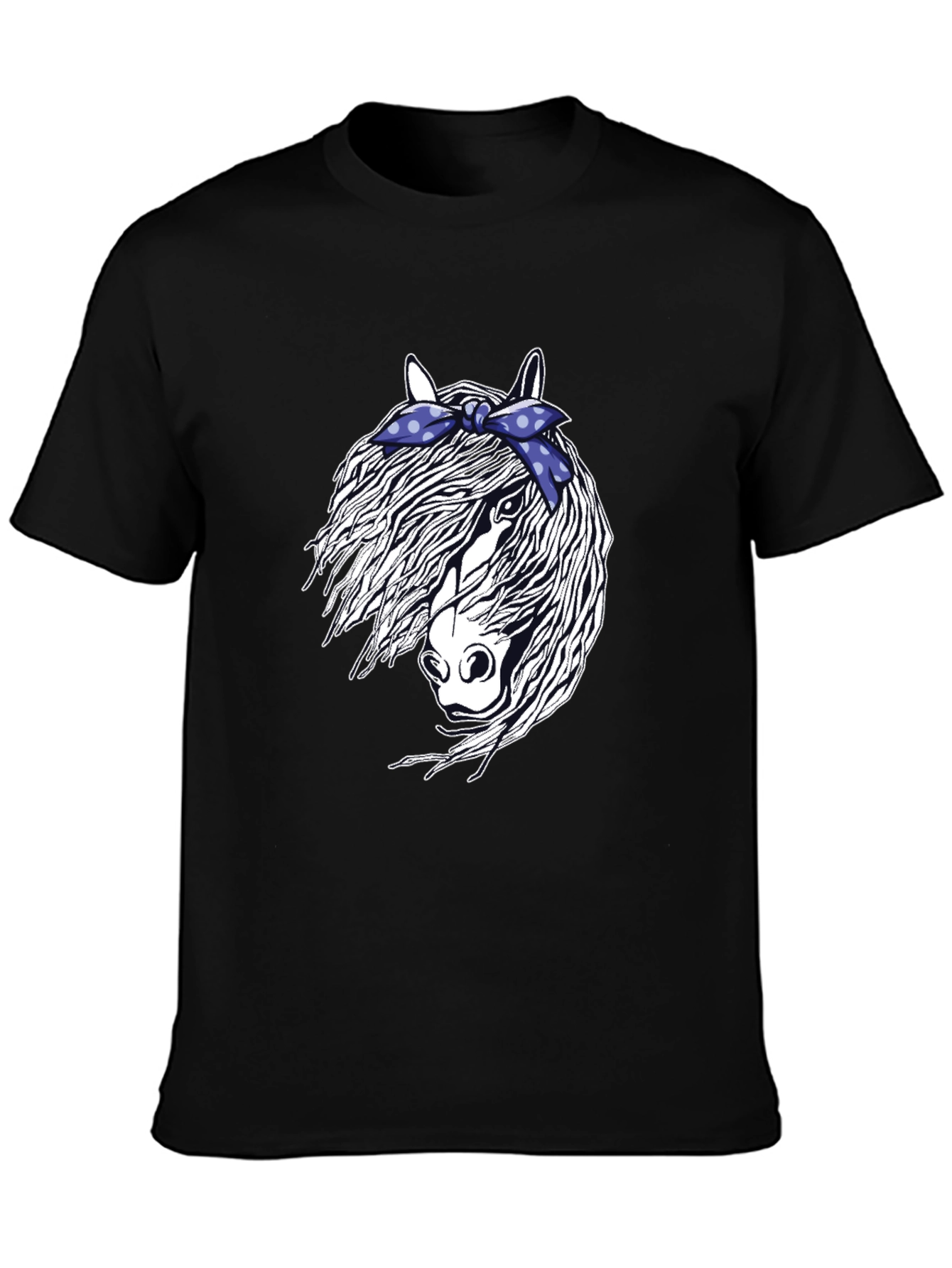 Black Horse with Bandana Graphic Tee view 3