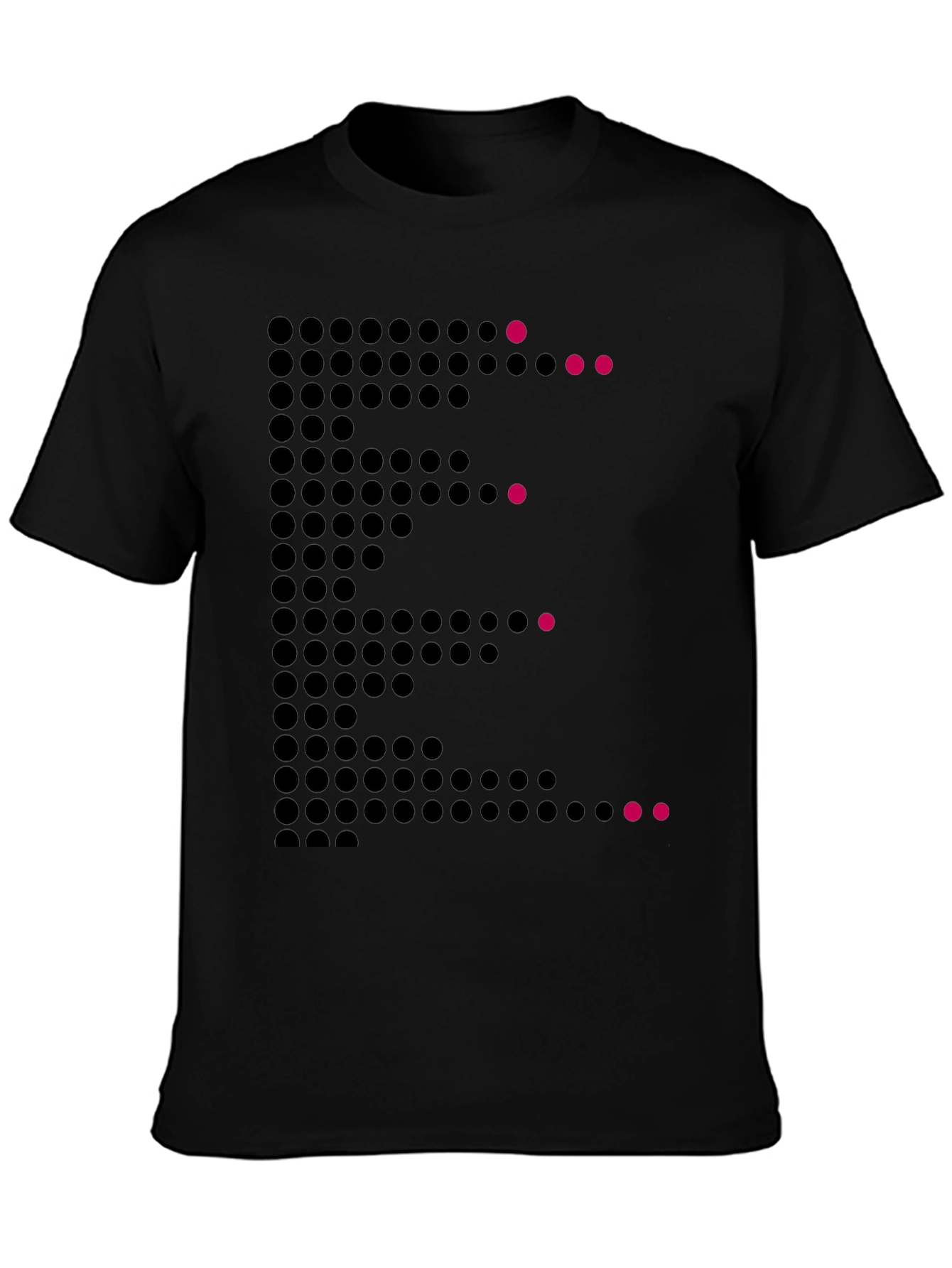 Black Dot Matrix E Graphic Tee - Modern Men's T-Shirt view 3