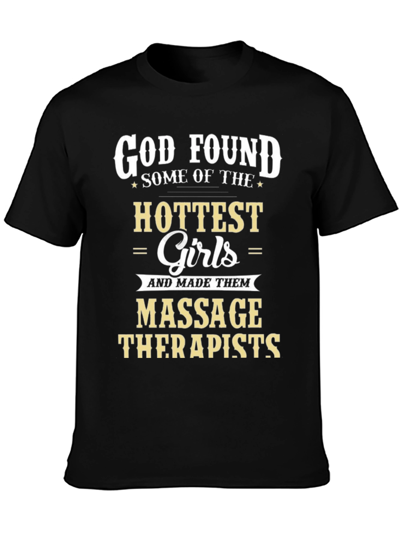 Black God Found Massage Therapists Graphic T-Shirt view 3