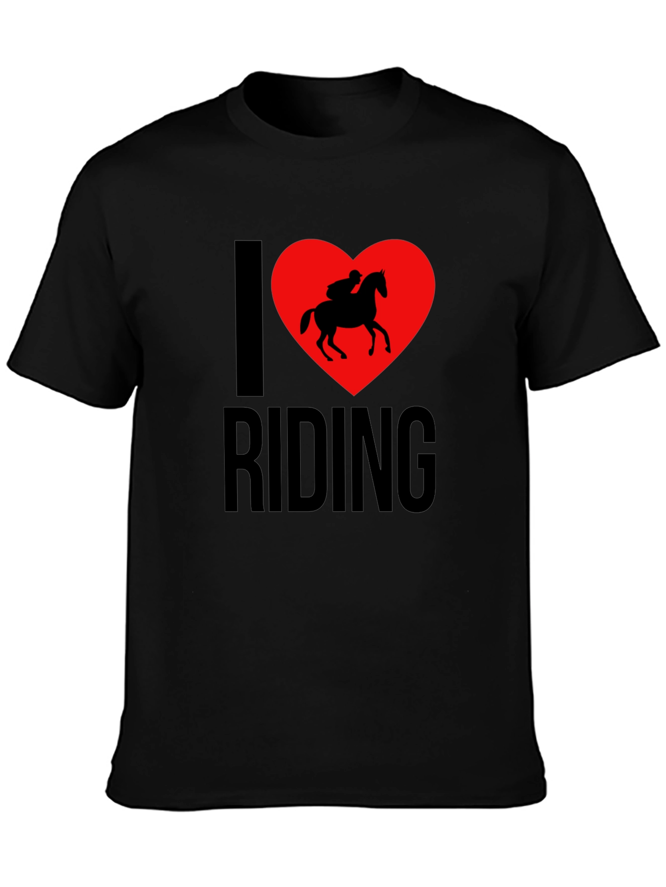 Black I Love Riding T-Shirt - Horseback Riding Tee view 3