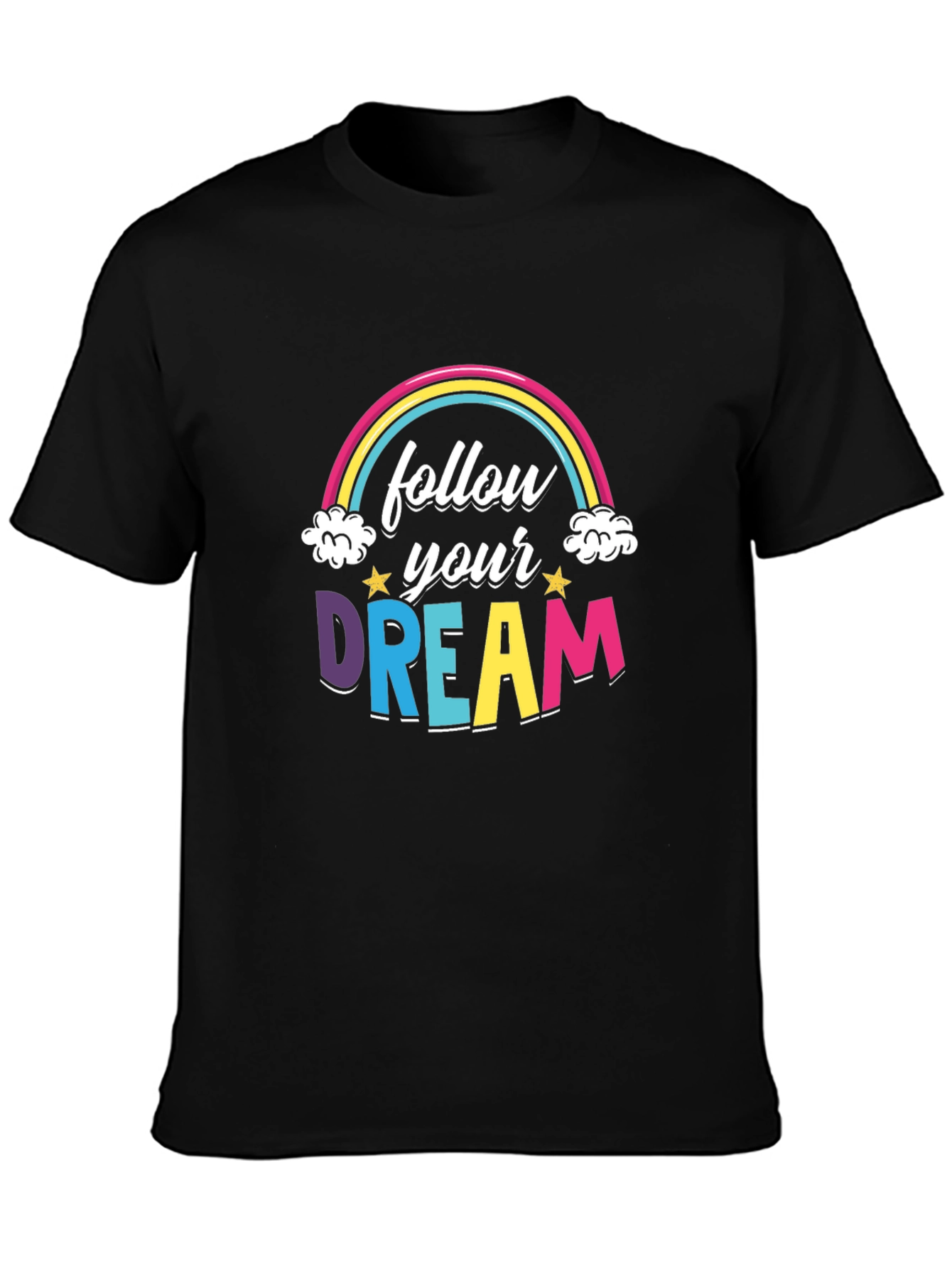 Black Follow Your Dream Graphic Tee - Unisex view 3
